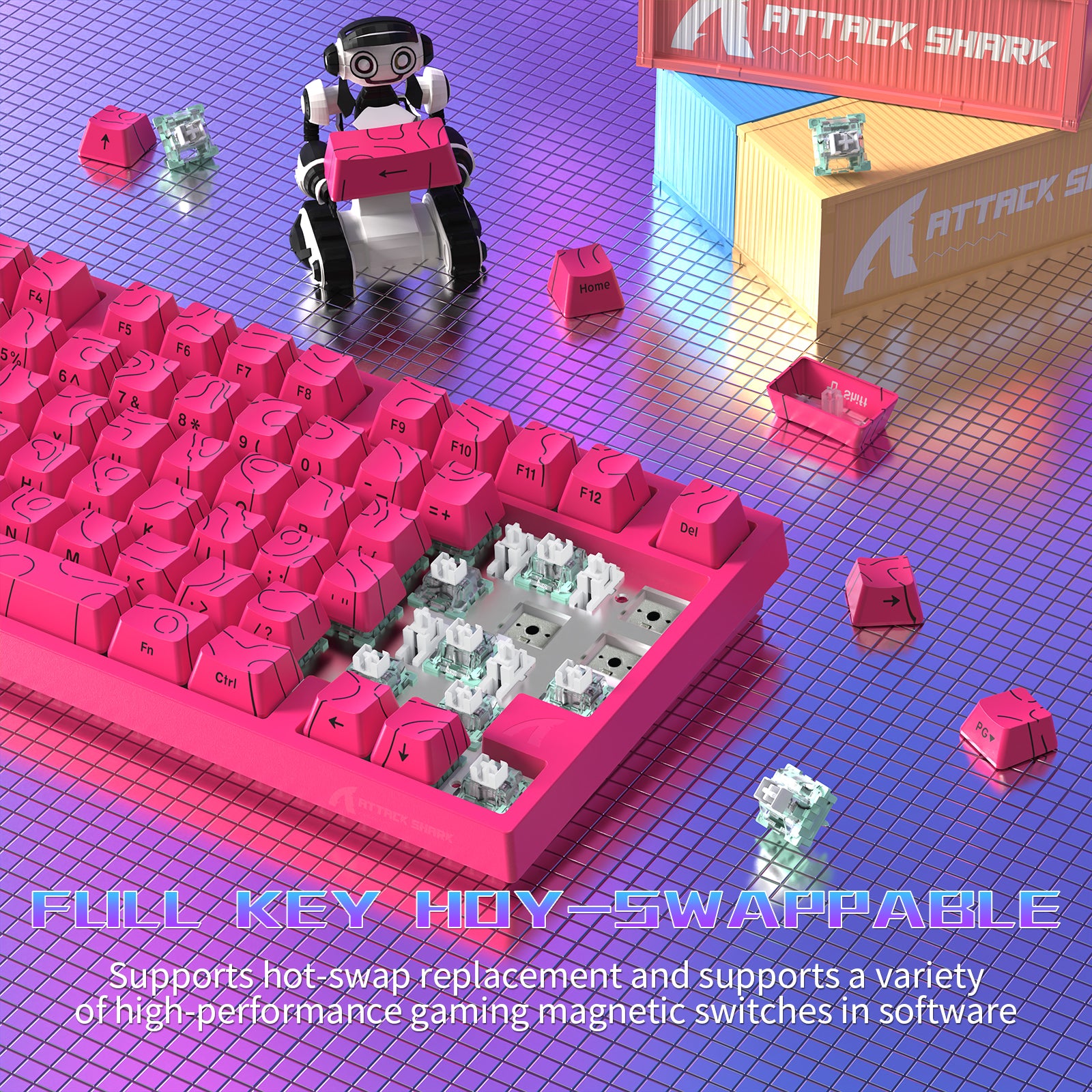 ATTACK SHARK R82 HE Bedraad 75% Gaming Toetsenbord met C01ULTRA LED Kabel