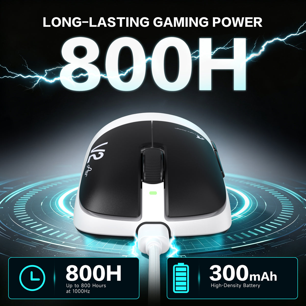 ATTACK SHARK V2 AIR PAW3955MAX ergonomische draadloze gamingmuis