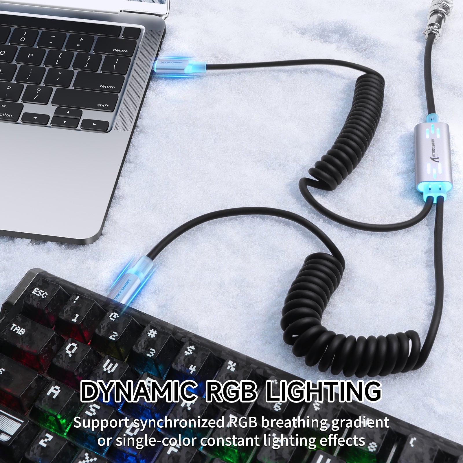 ATTACK SHARK C08 2-in-1 aangepaste luchtvaartkabel voor 8kHz magnetische toetsenborden