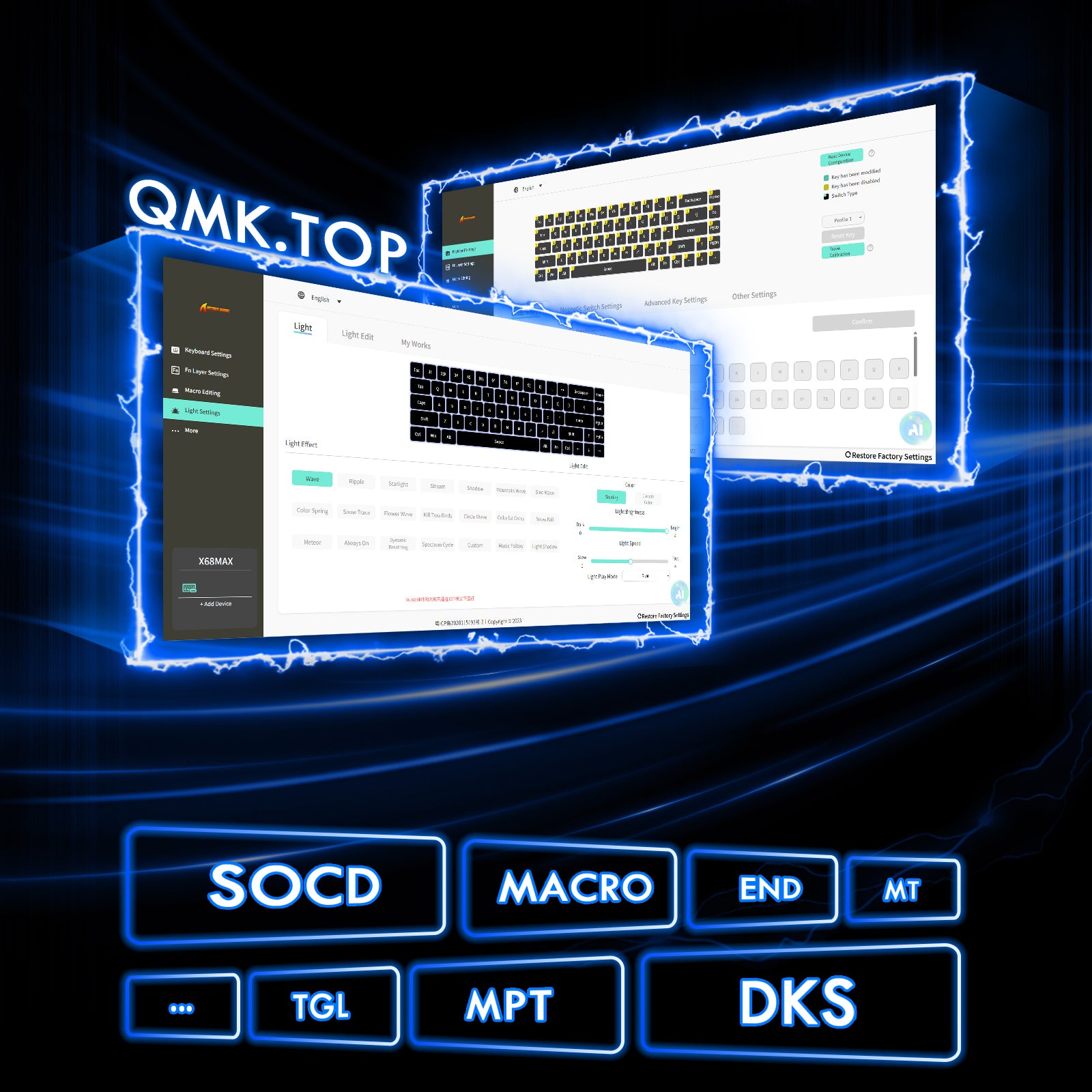 ATTACK SHARK X68MAX HE Rapid Trigger CNC Aluminium Toetsenbord Magnetische Schakelaar met C01Ultra RGB Opgerolde Kabel