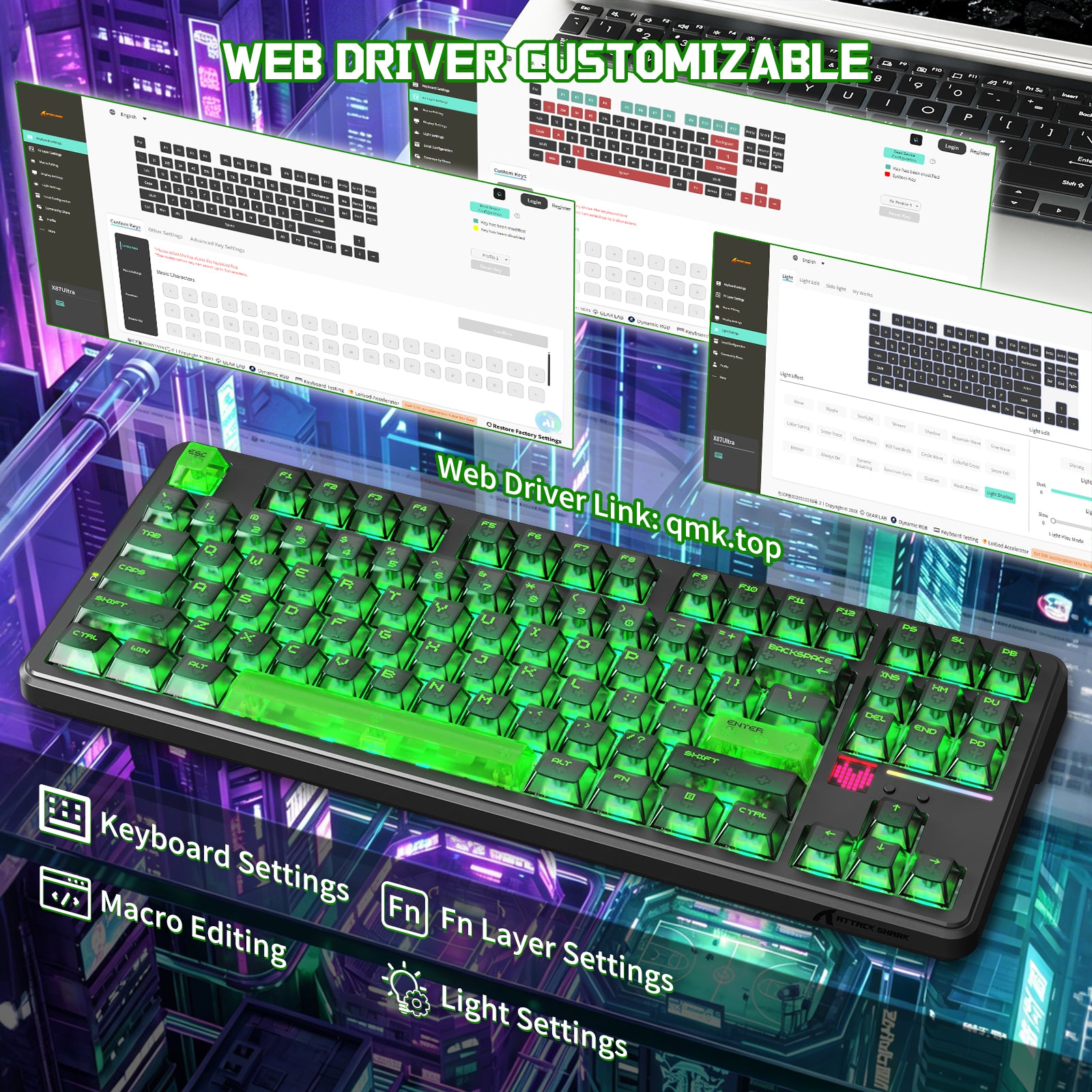 ATTACK SHARK X87 ULTRA Draadloos Mechanisch Toetsenbord Met 8K Draadloze Ontvanger