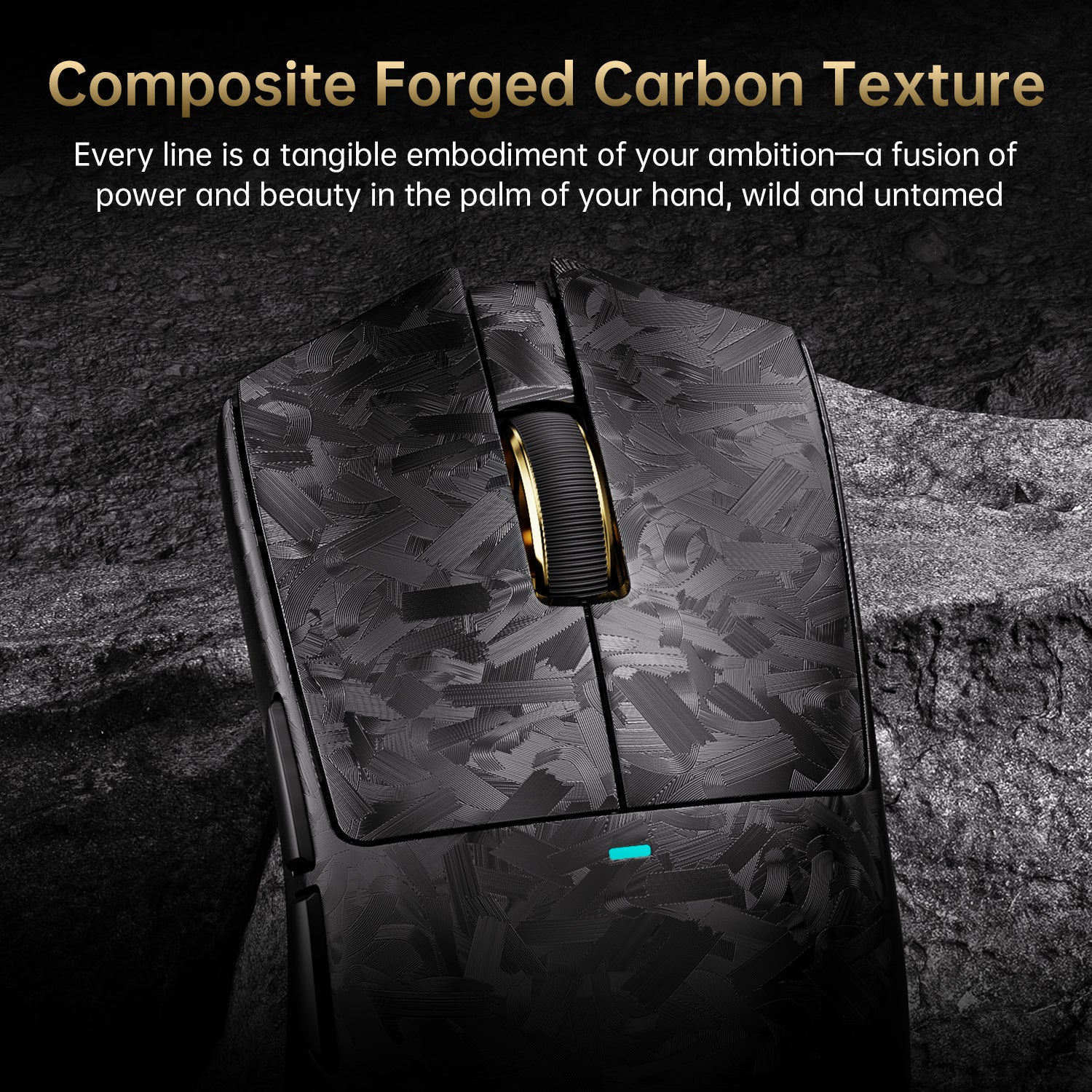 ATTACK SHARK X11 ULTRA wireless 8K gaming mouse, forged carbon fiber texture.