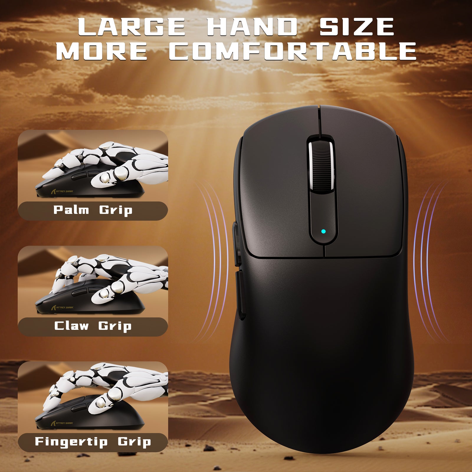 ATTACK SHARK V5 8KHz Draadloze PAW3950MAX Gaming Muis met C06 Ultra Kabel