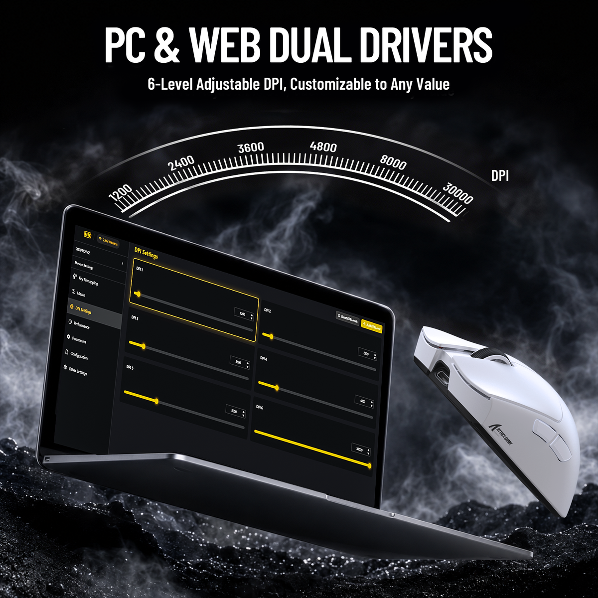 ATTACK SHARK X11 PRO V2 Draadloze Gaming Muis met TFT Display Oplaadstation met C06 Opgerolde Kabel