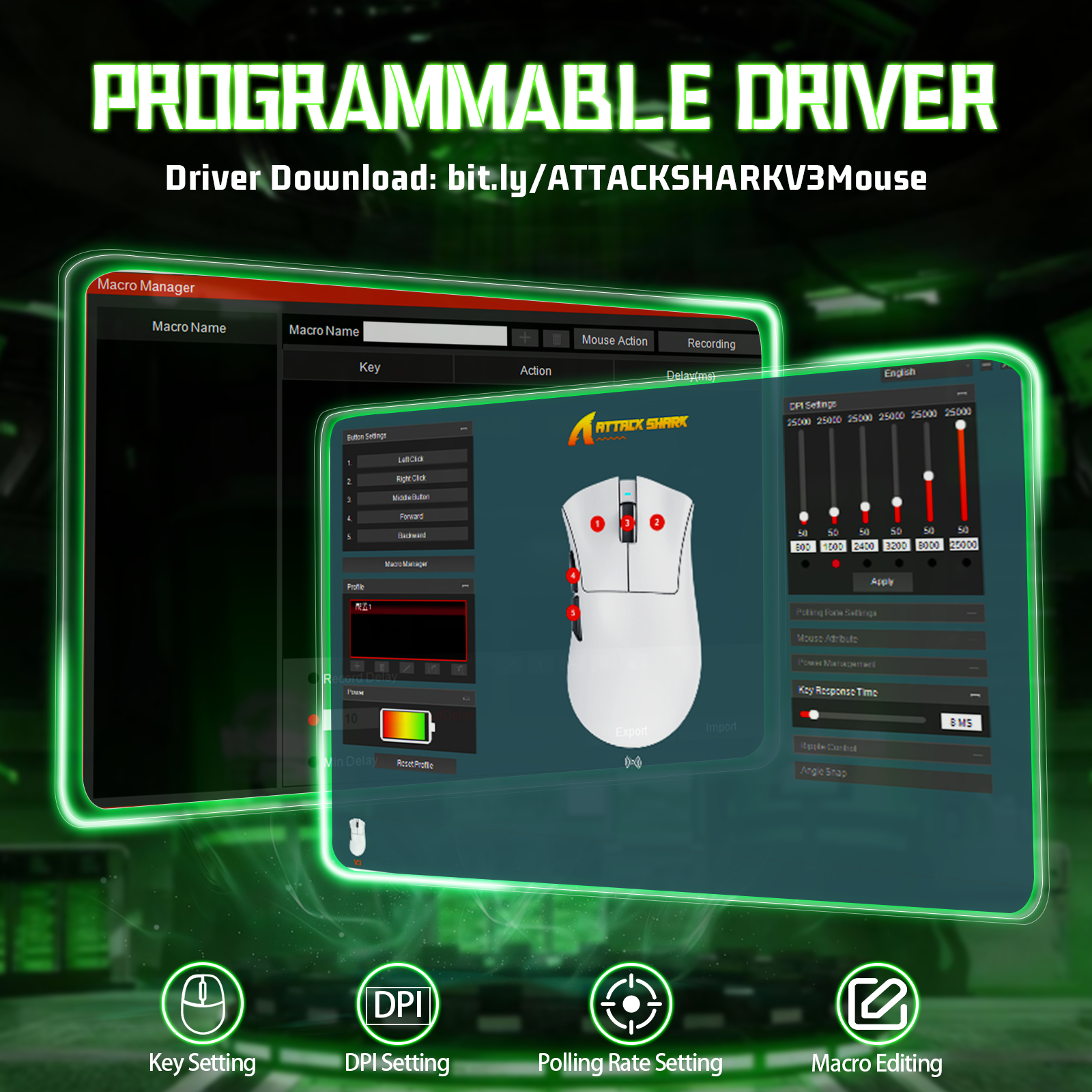 ATTACK SHARK V3 Ultra-Lichte Driemodi Gaming Muis