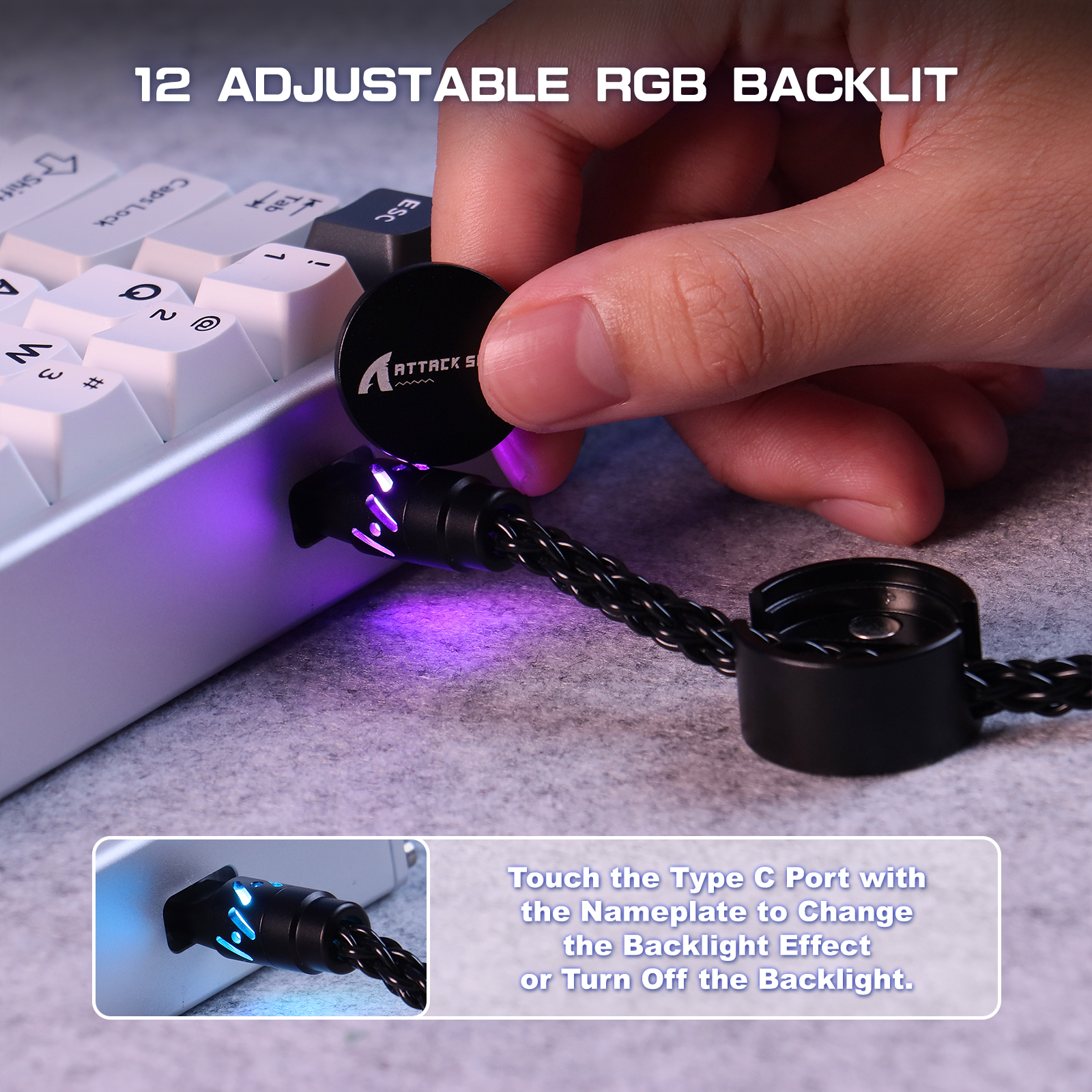 ATTACK SHARK C07 Aangepaste Aviator Kabel voor 8KHz Magnetisch Toetsenbord