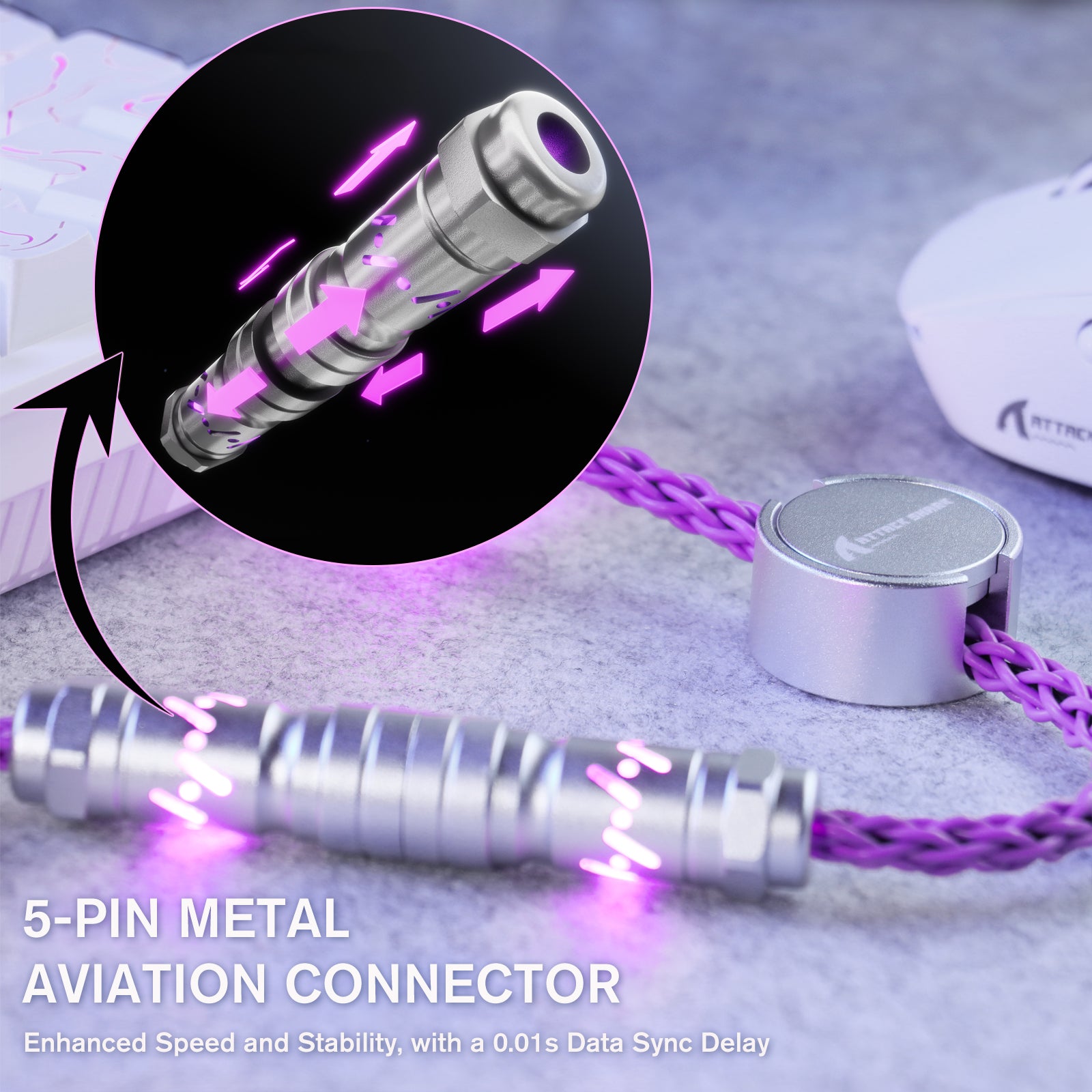 ATTACK SHARK C07 Aangepaste Aviator Kabel voor 8KHz Magnetisch Toetsenbord
