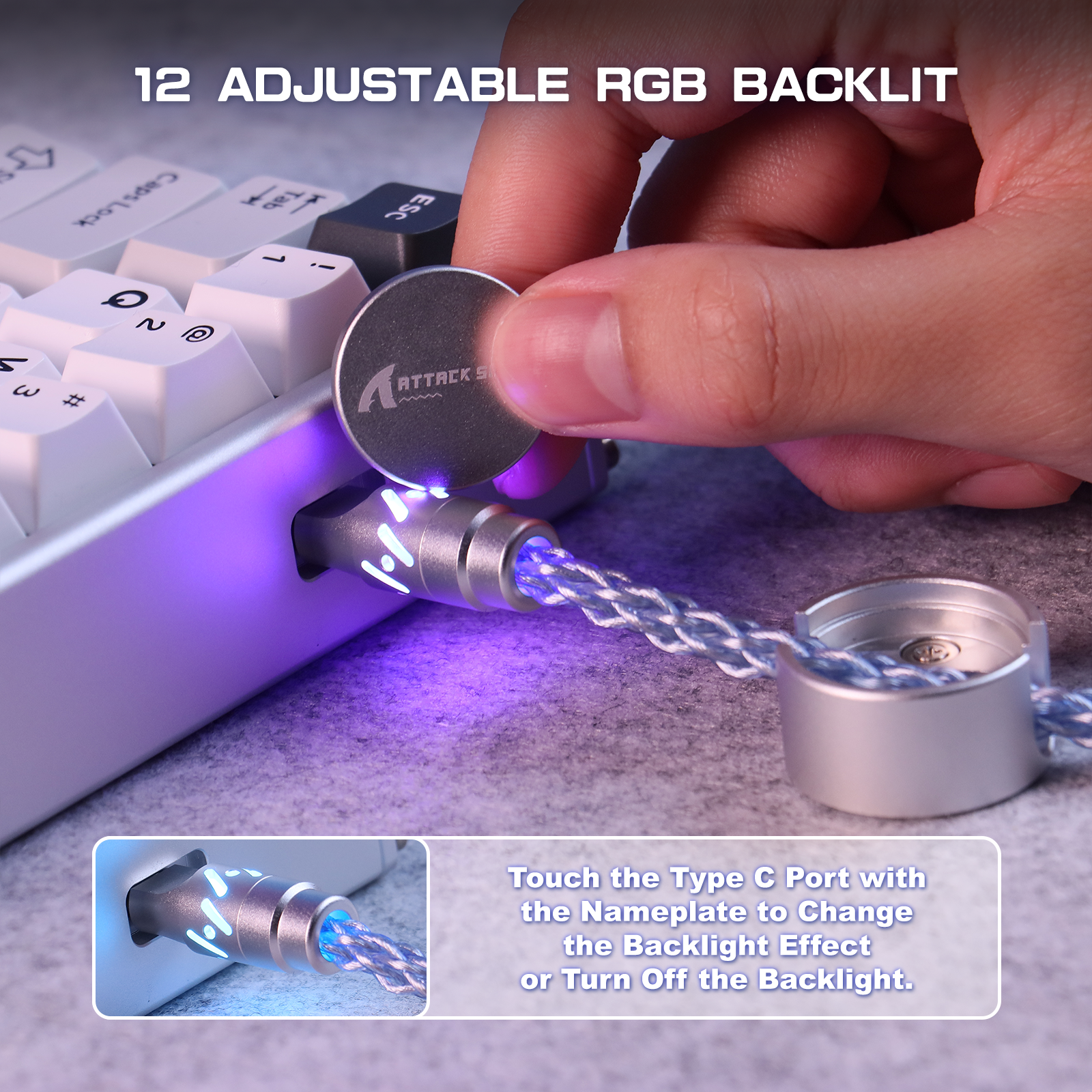 ATTACK SHARK C07 Aangepaste Aviator Kabel voor 8KHz Magnetisch Toetsenbord