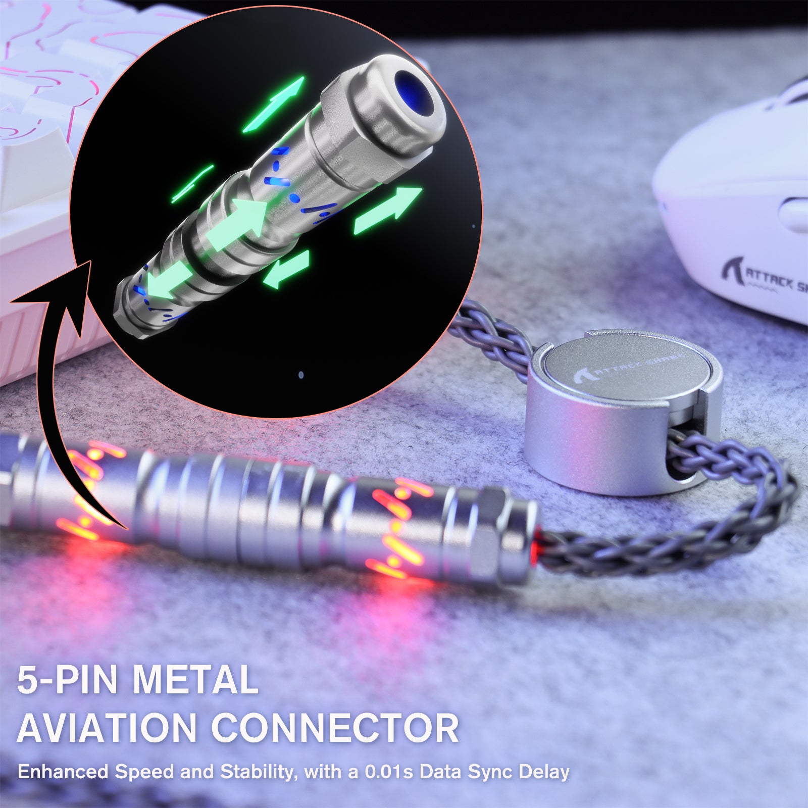 ATTACK SHARK C07 Aangepaste Aviator Kabel voor 8KHz Magnetisch Toetsenbord