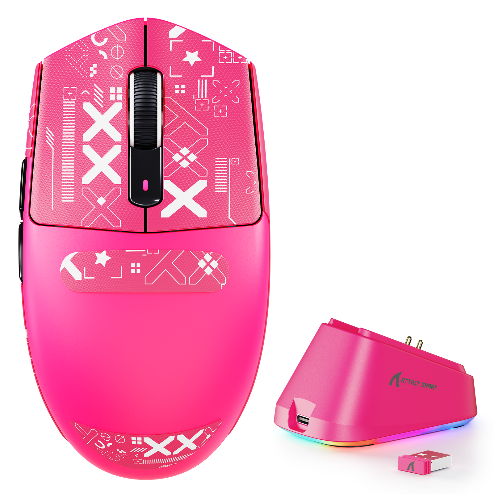ATTACK SHARK G3 PRO Draadloze gamingmuis met drie modi en oplaadstation 25000 DPI Ultra lichtgewicht