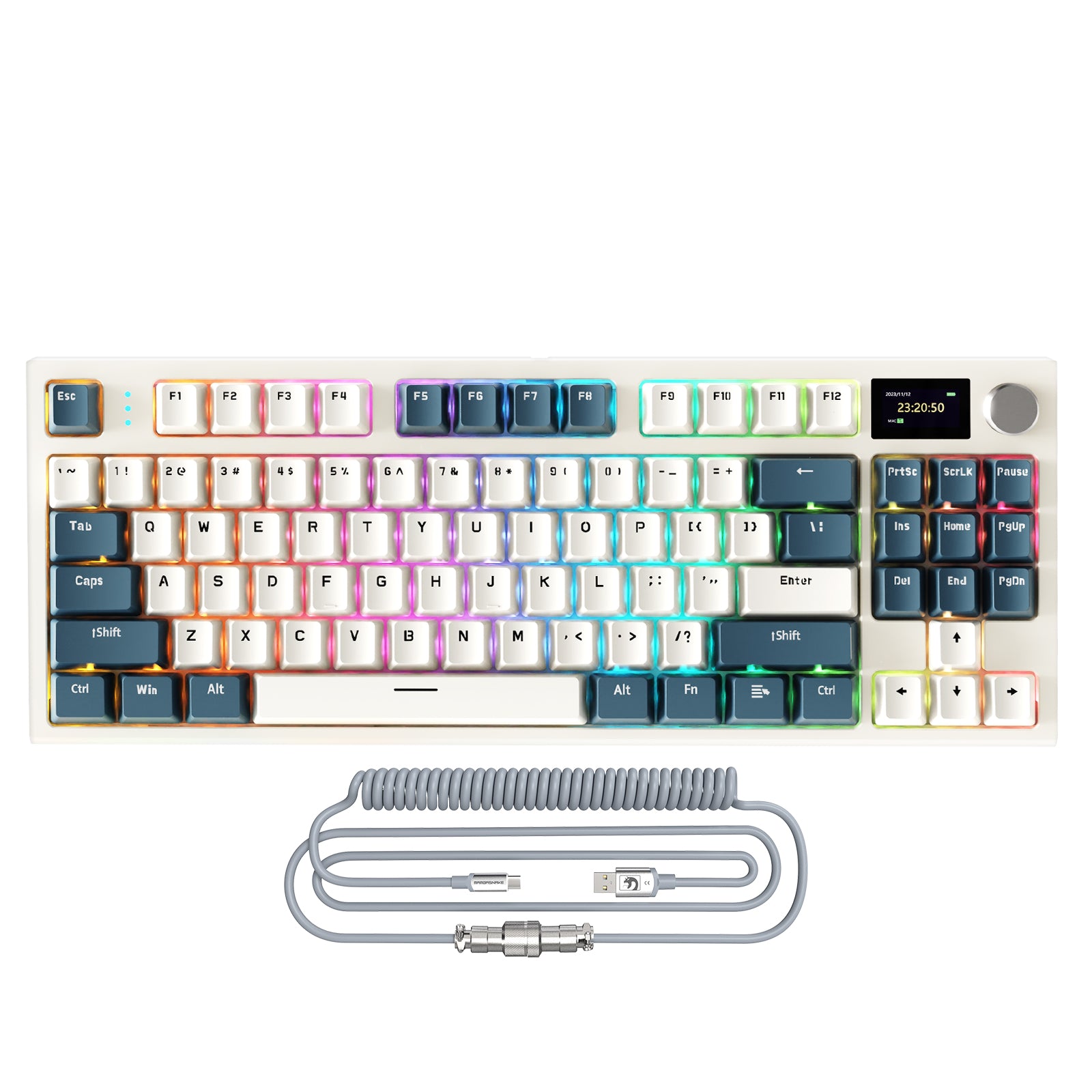 ATTACK SHARK K86 Draadloos Mechanisch Toetsenbord met Opgerolde Kabel