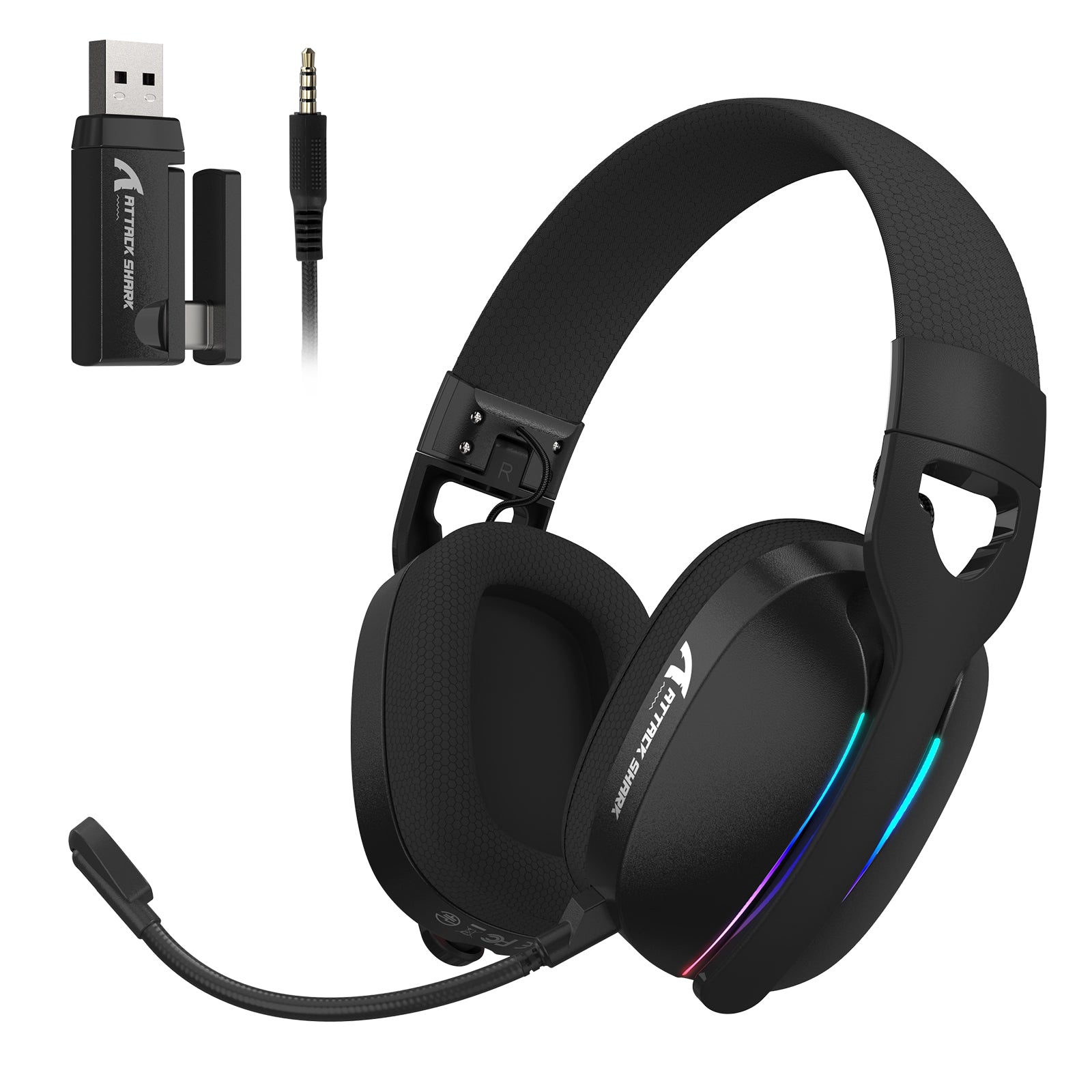 ATTACK SHARK L90 Opvouwbare RGB Ultra-Lichte Tri-Modus Gaming Headset