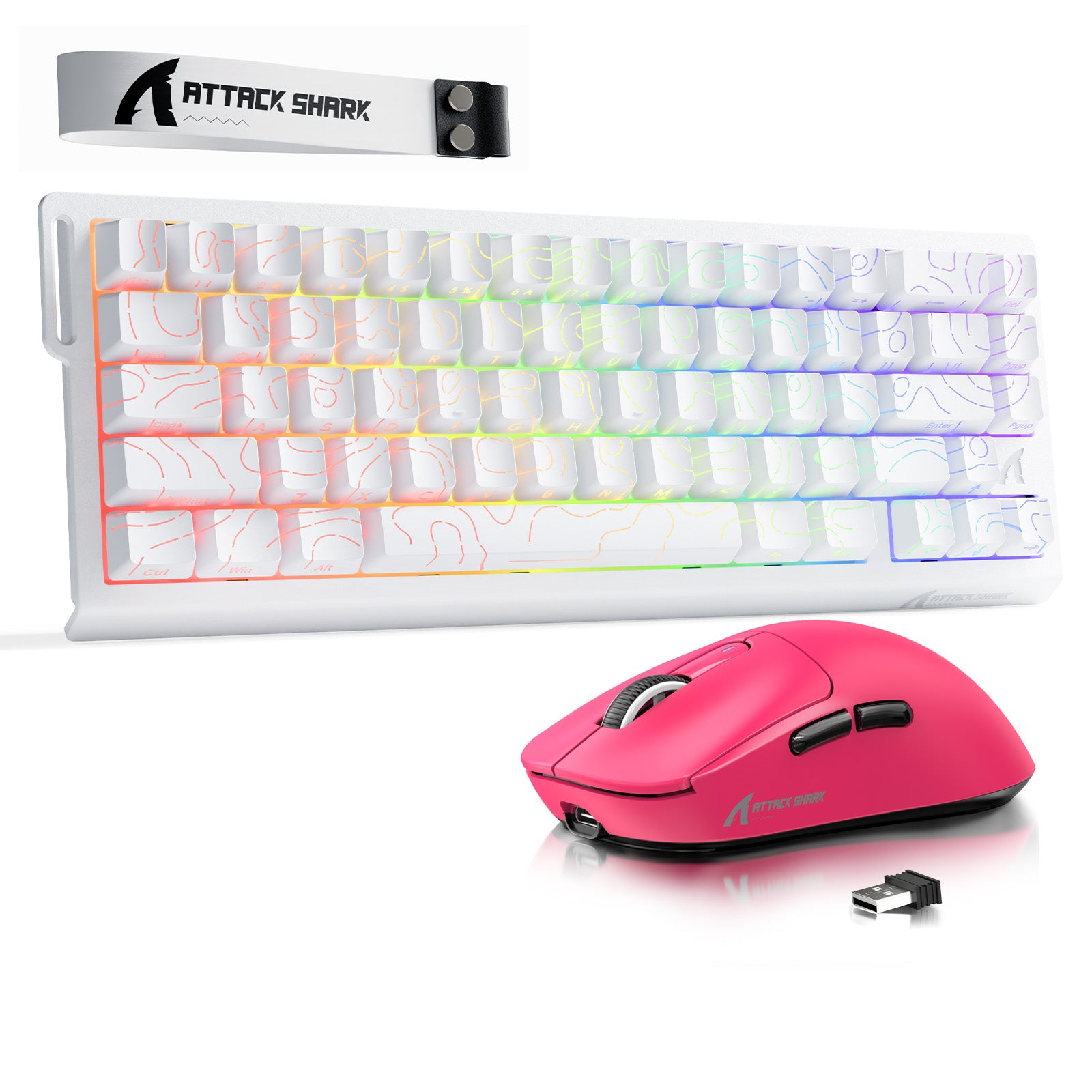 ATTACK SHARK X68HE Rapid Trigger Toetsenbord + X3 Draadloze Gaming Muis Bundel