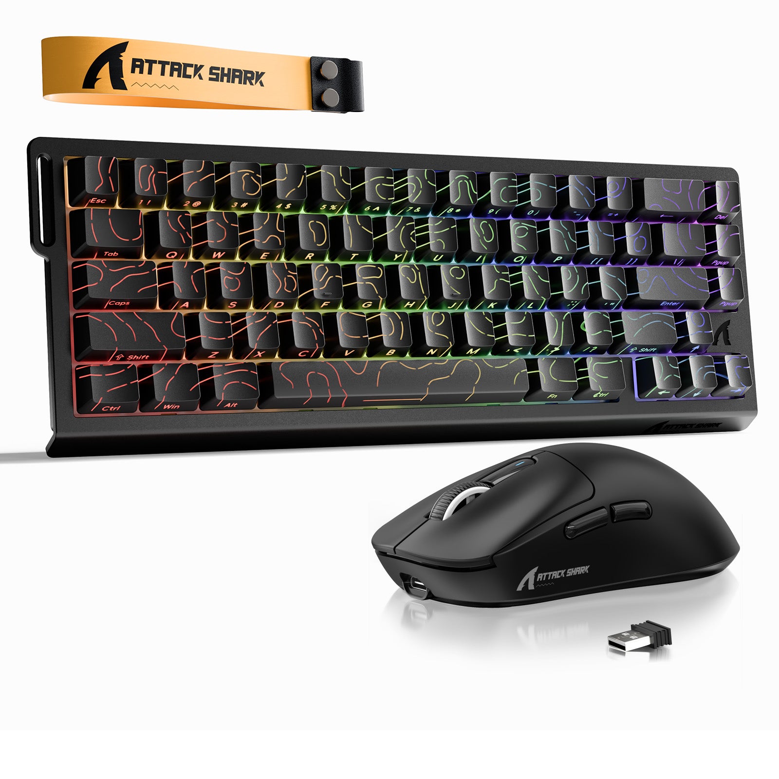 ATTACK SHARK X68HE Rapid Trigger Toetsenbord + X3 Draadloze Gaming Muis Bundel