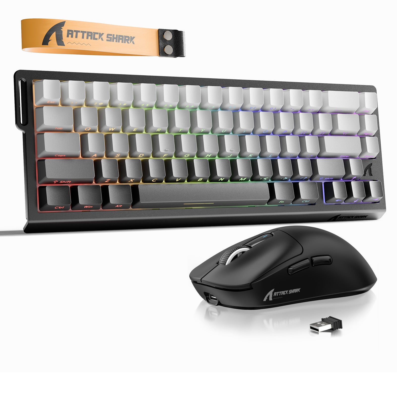 ATTACK SHARK X68HE Rapid Trigger Toetsenbord + X3 Draadloze Gaming Muis Bundel