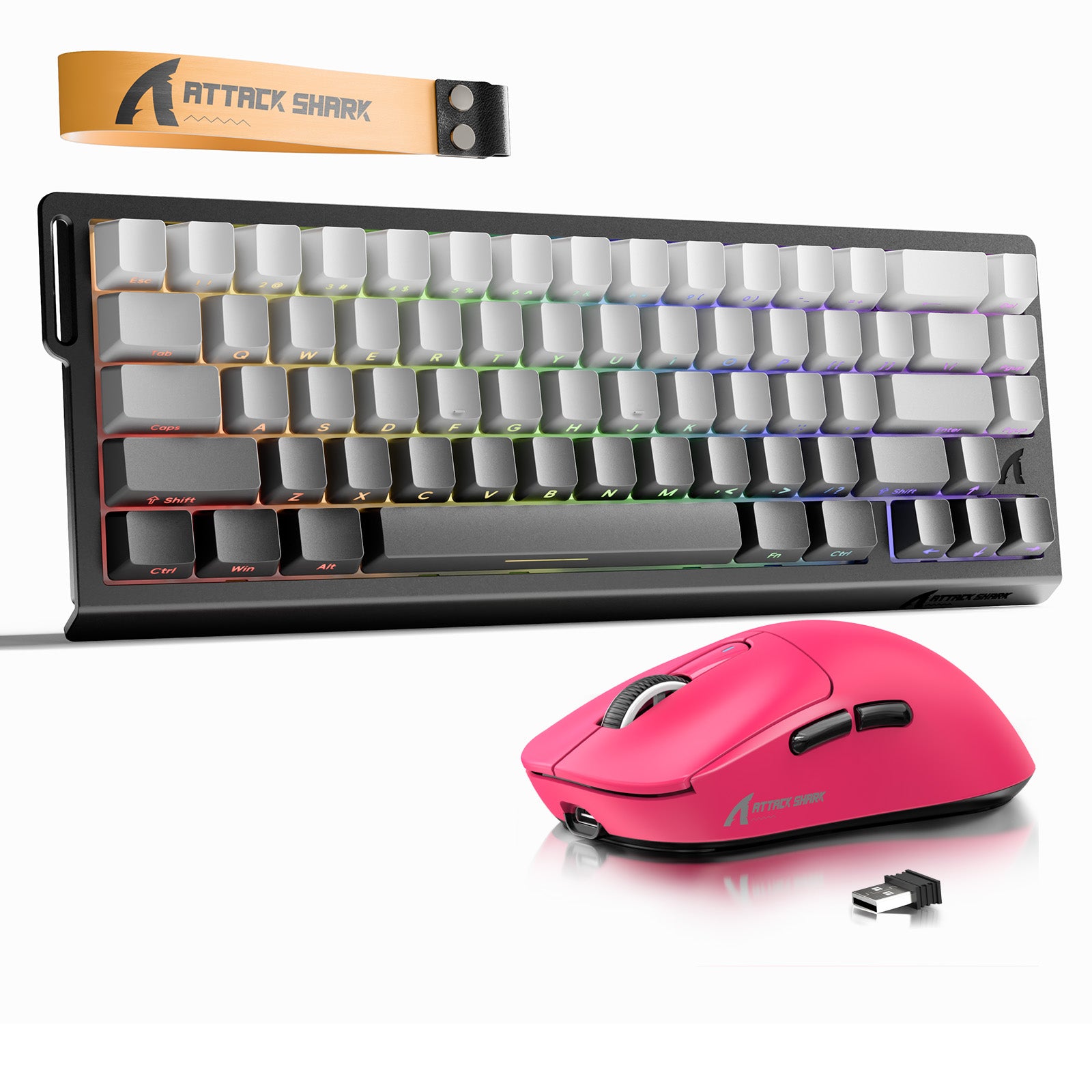 ATTACK SHARK X68HE Rapid Trigger Toetsenbord + X3 Draadloze Gaming Muis Bundel