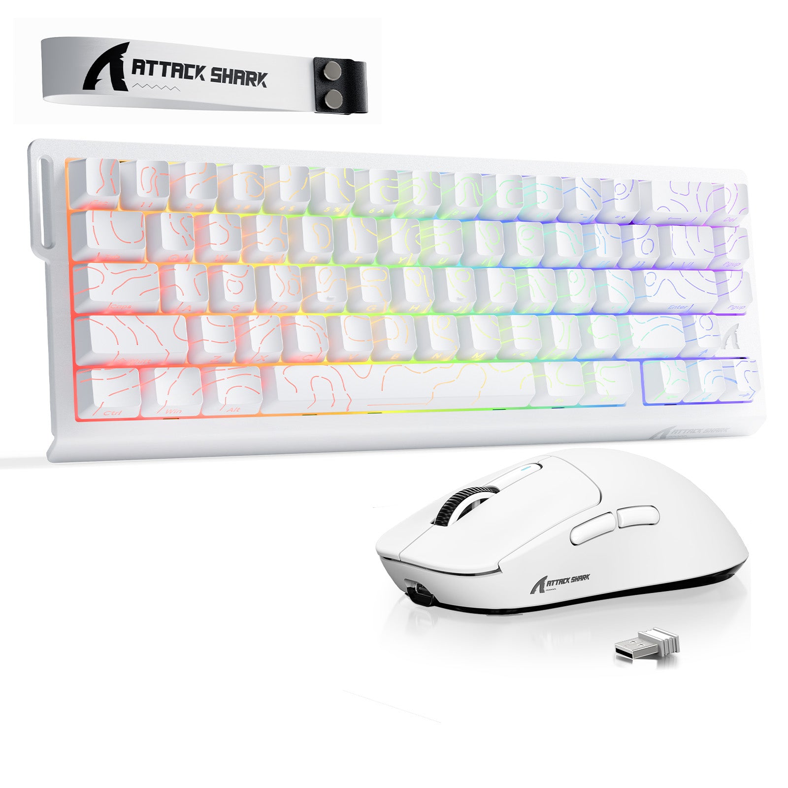 ATTACK SHARK X68HE Rapid Trigger Toetsenbord + X3 Draadloze Gaming Muis Bundel