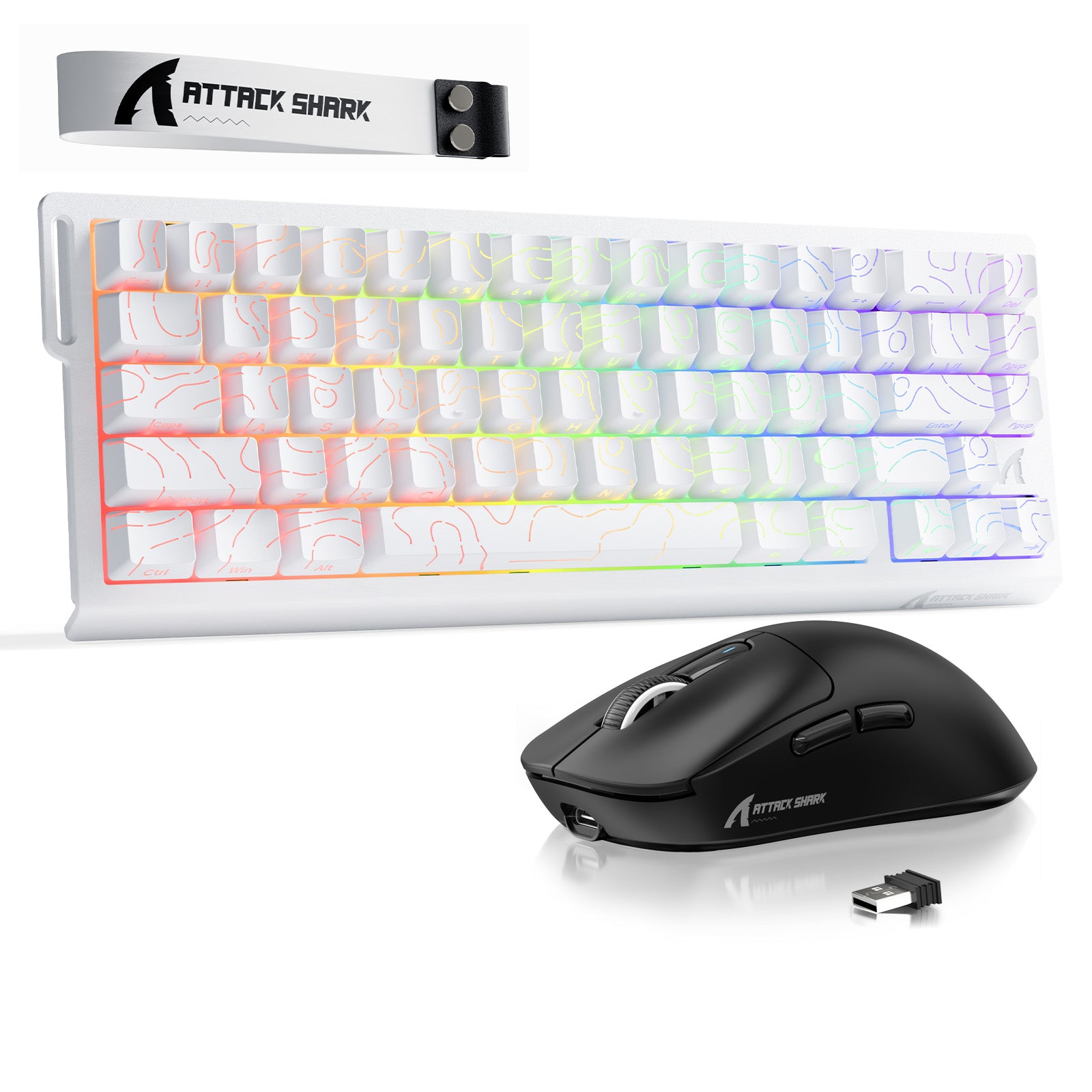 ATTACK SHARK X68HE Rapid Trigger Toetsenbord + X3 Draadloze Gaming Muis Bundel
