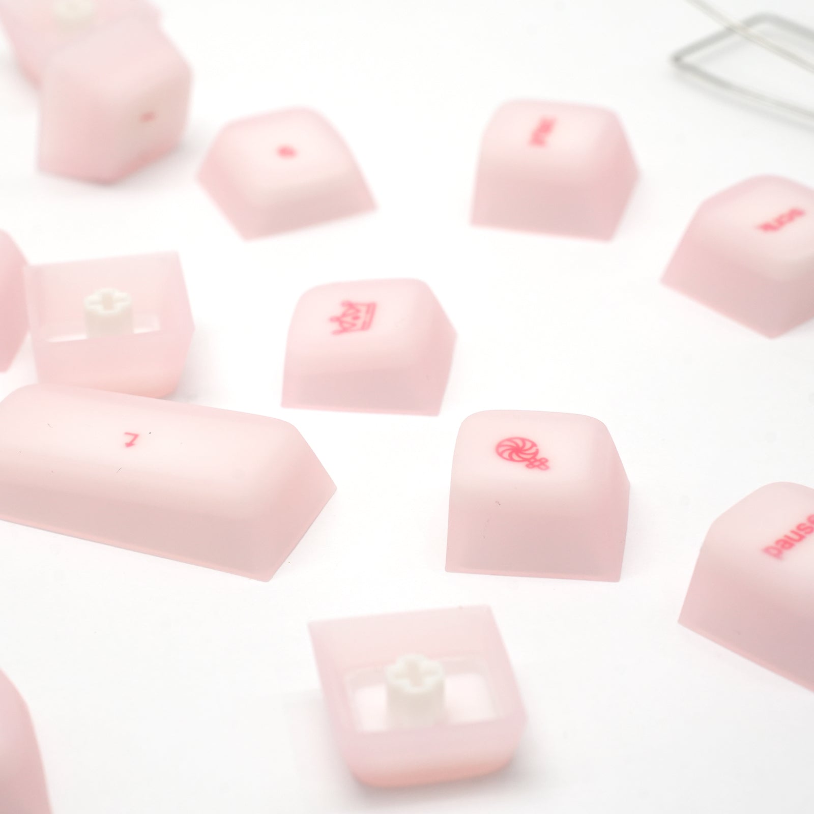 ATTACK SHARK SK01 113 toetsen siliconenkeycaps, Cherry-profiel, ANSI, roze