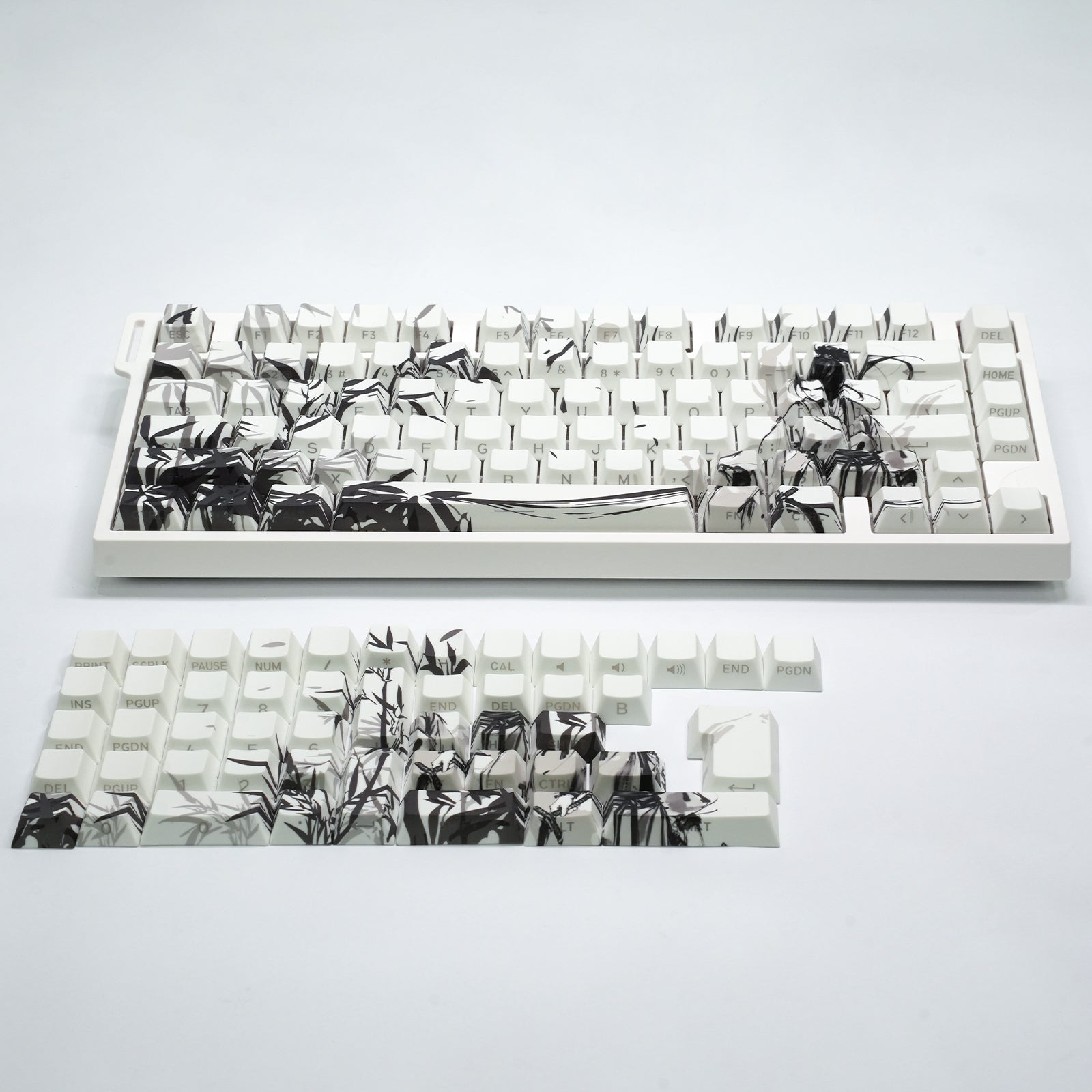 ATTACK SHARK SK02 129 toetsen PBT-keycaps met opdruk aan de zijkant, ANSI/ISO, Dolende Ridder