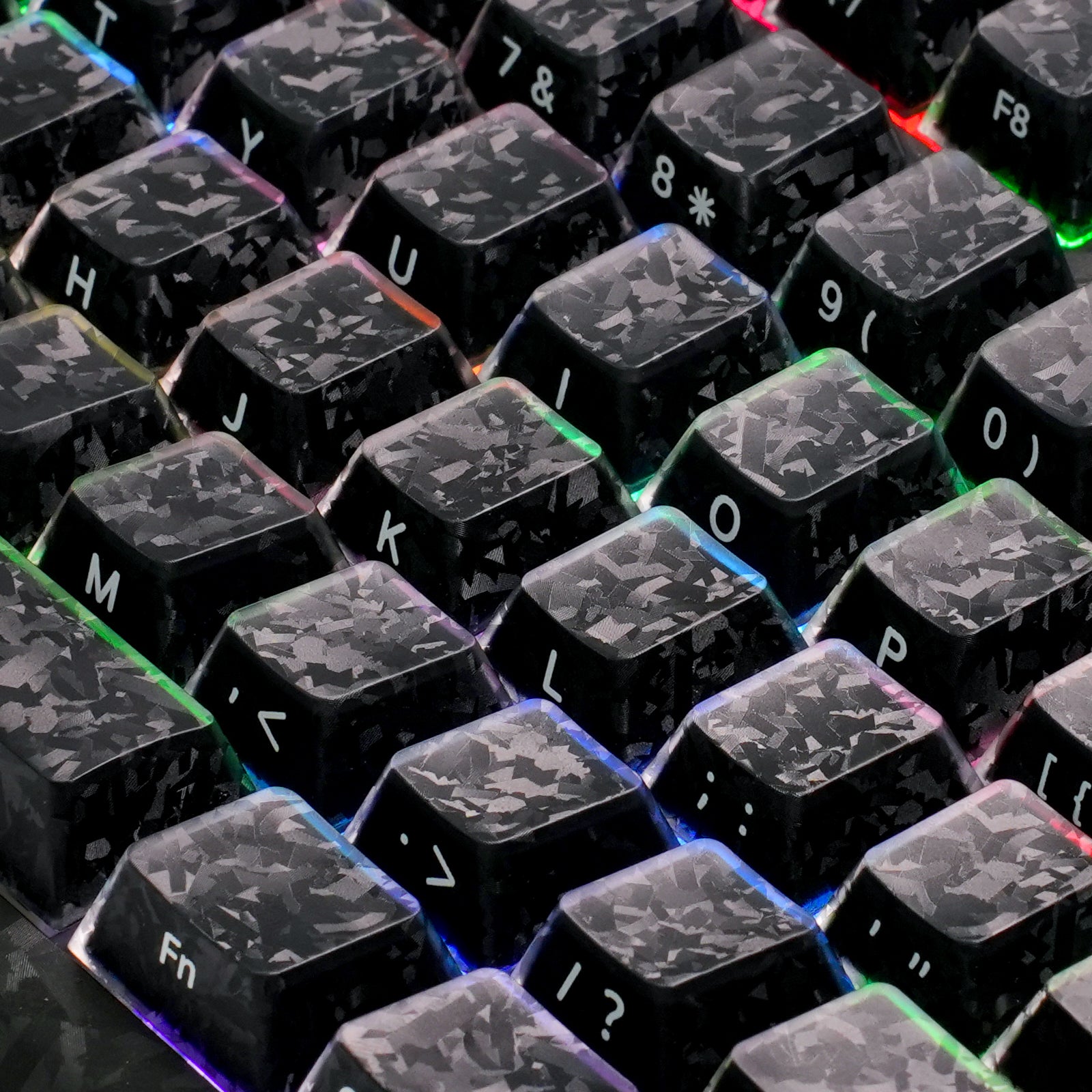 ATTACK SHARK SK04 119 toetsen, gesmede koolstofvezel-kristallen keycaps, ANSI/ISO
