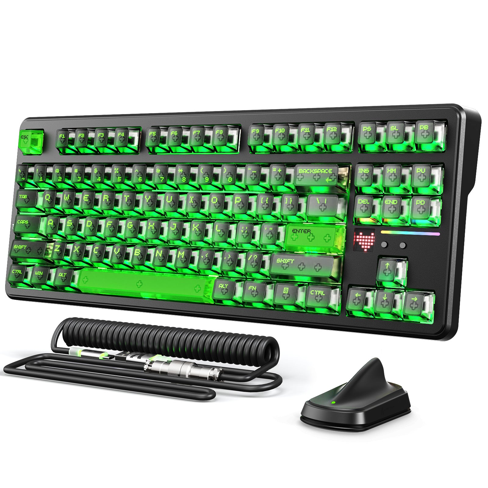 ATTACK SHARK X87 ULTRA Draadloos Gaming Toetsenbord met 8KHz Ontvanger en RGB Opgerolde Kabel