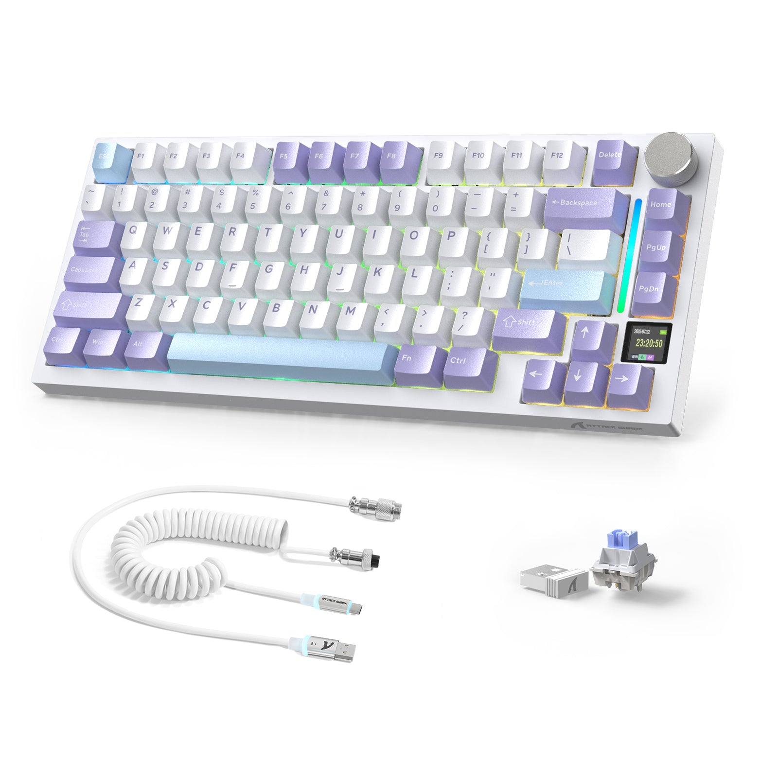 ATTACK SHARK X820ULTRA Mechanical Keyboard with C01ULTRA Coiled Cable