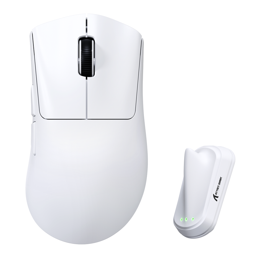 Use the mouse as a visual reference while comparing lighter, middle-weight, and heavier-feeling gaming mice.