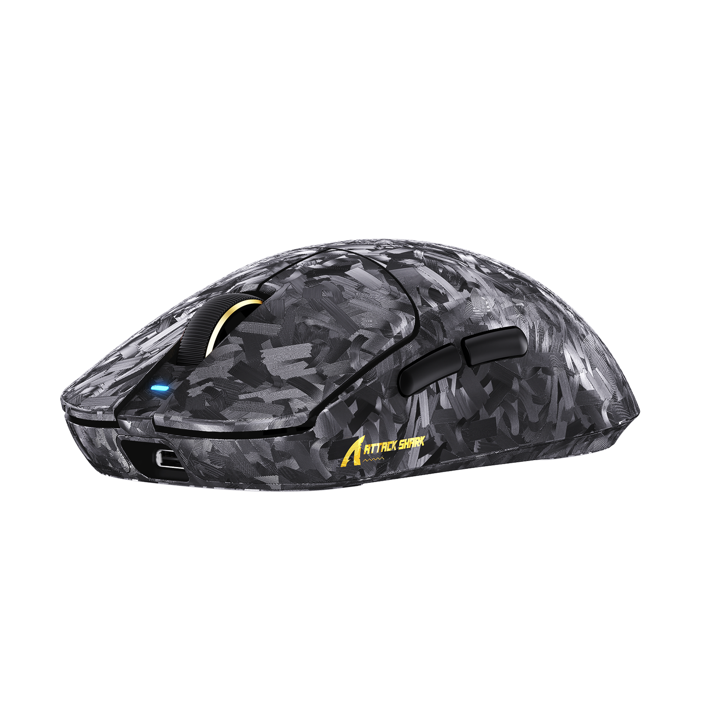 ATTACK SHARK RS3 ULTRA Carbon Fiber Wireless PAW3955MAX Gaming Mouse - ATTACK SHARK RS3 ULTRA carbon fiber wireless gaming mouse, black textured shell