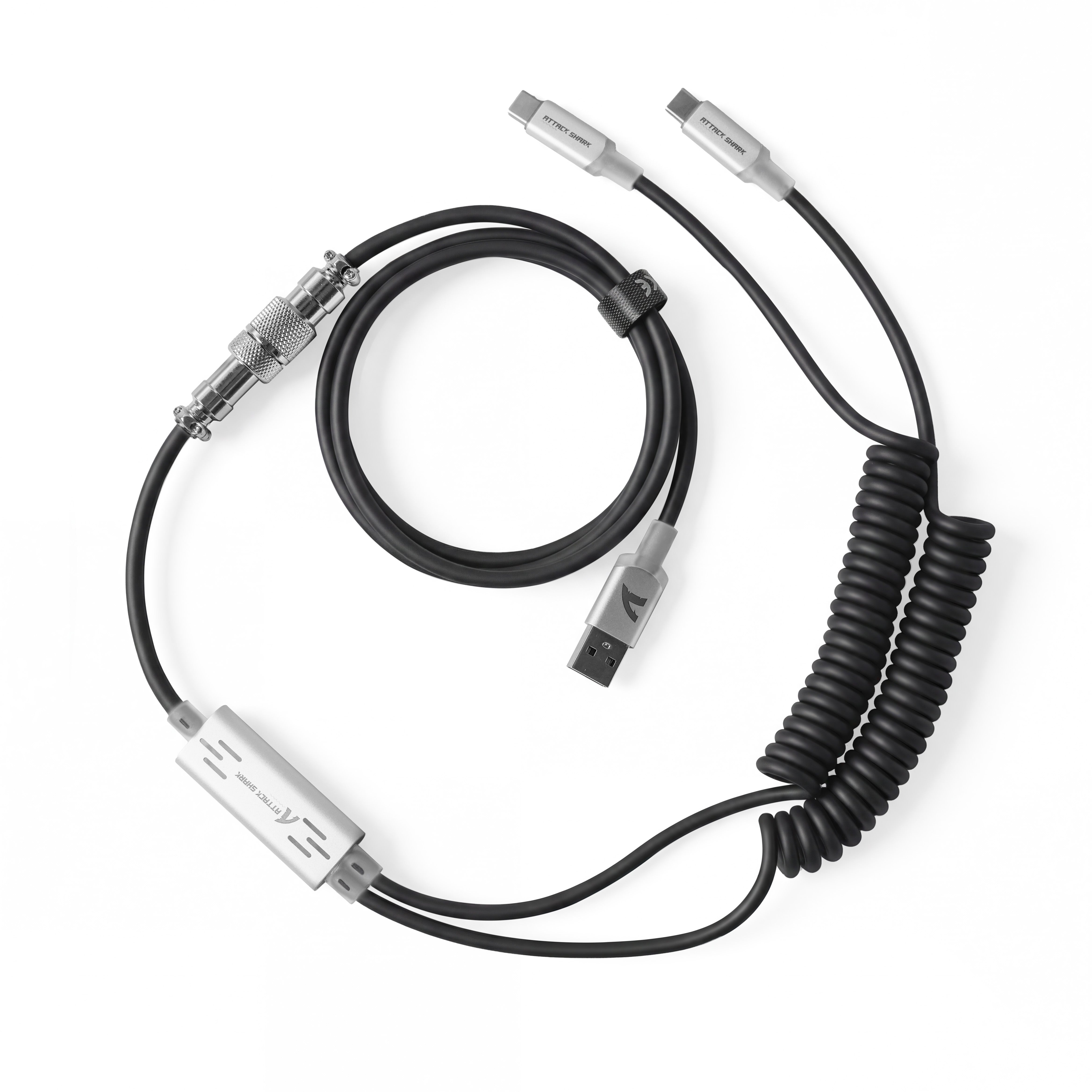 ATTACK SHARK C08 2-in-1 aangepaste luchtvaartkabel voor 8kHz magnetische toetsenborden