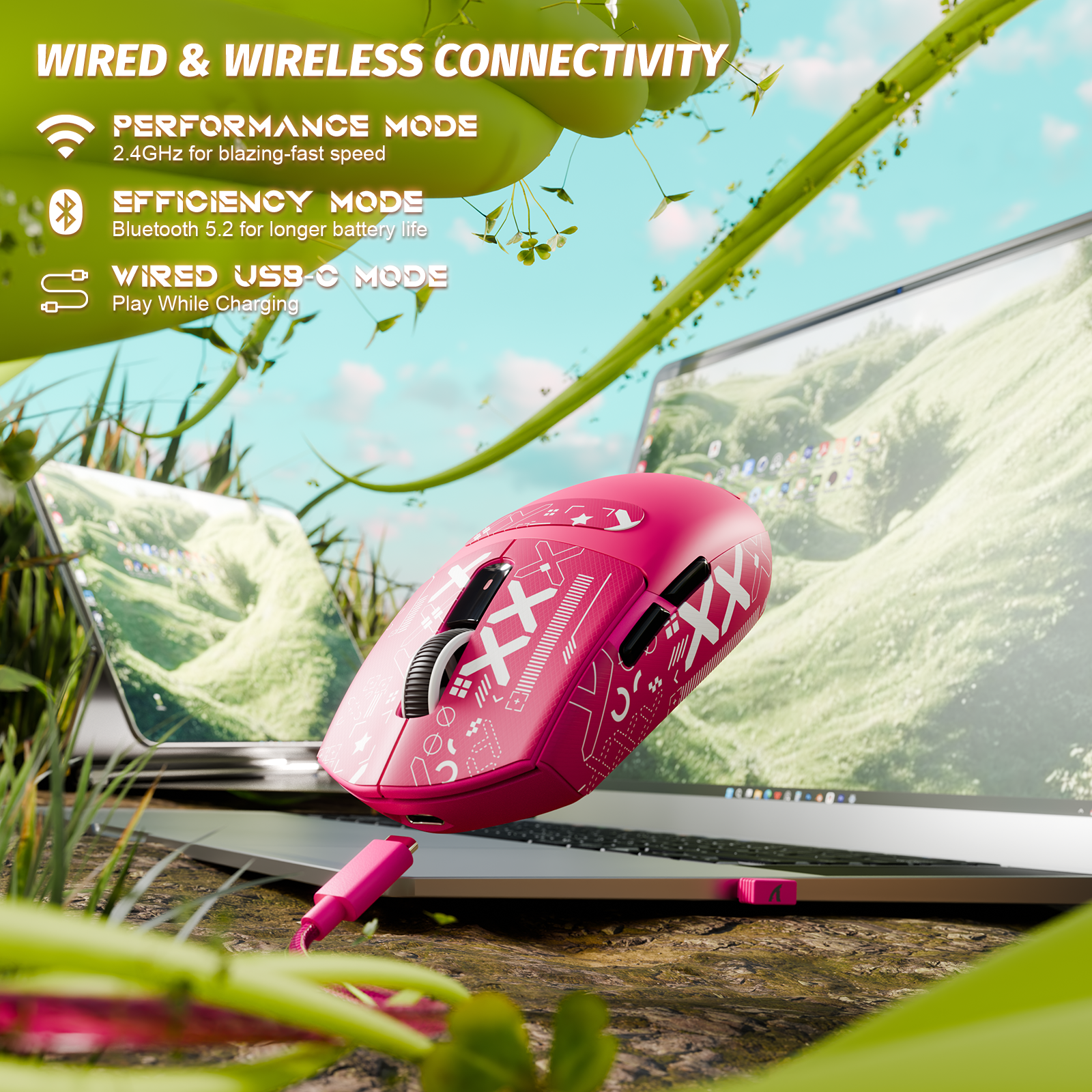 ATTACK SHARK G3 Tri-mode Wireless Gaming Mouse 25000 DPI Ultra Lightweight