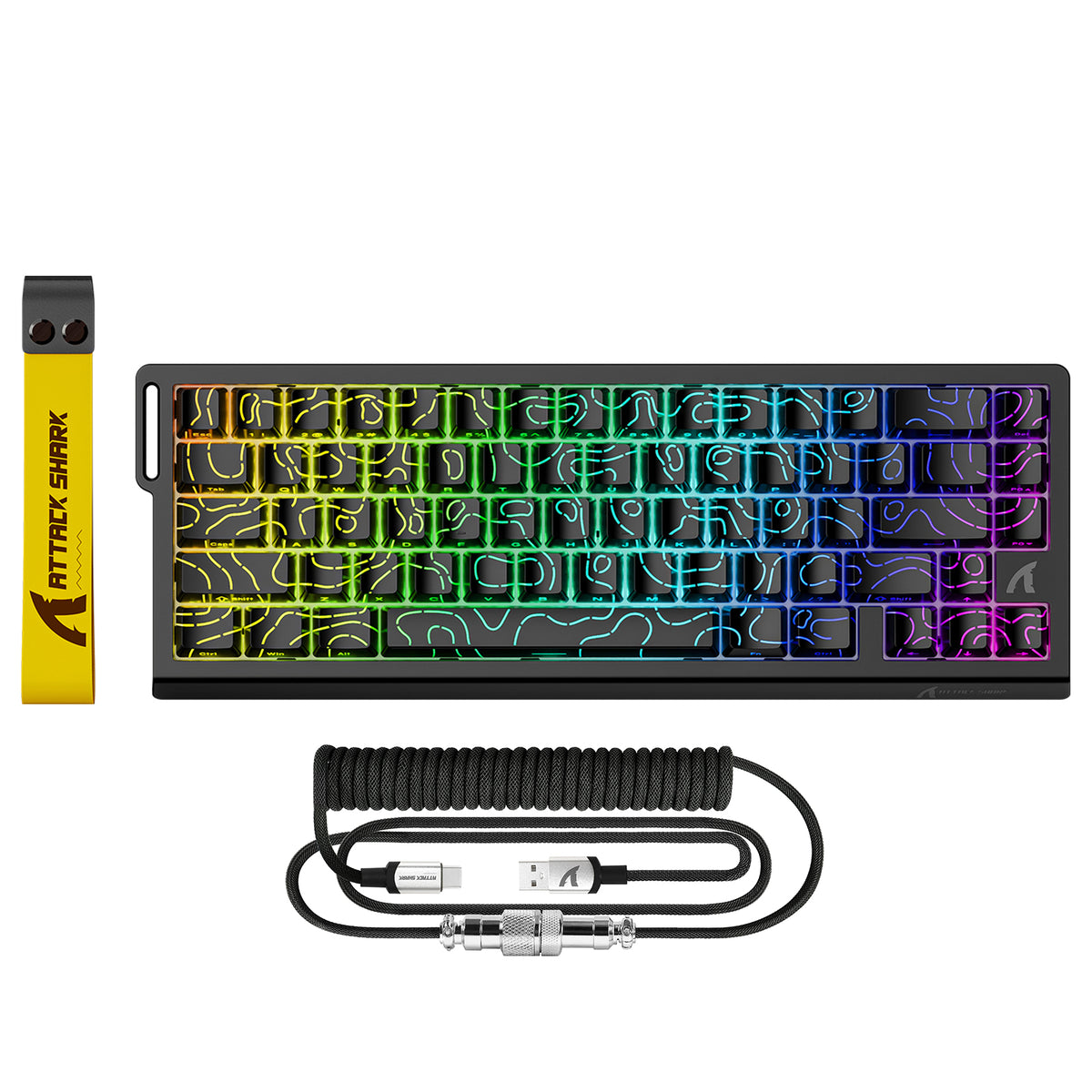 ATTACK SHARK X68 HE Snelle Trigger Toetsenbord Magnetische Schakelaar met C01PRO Opgerolde Kabel