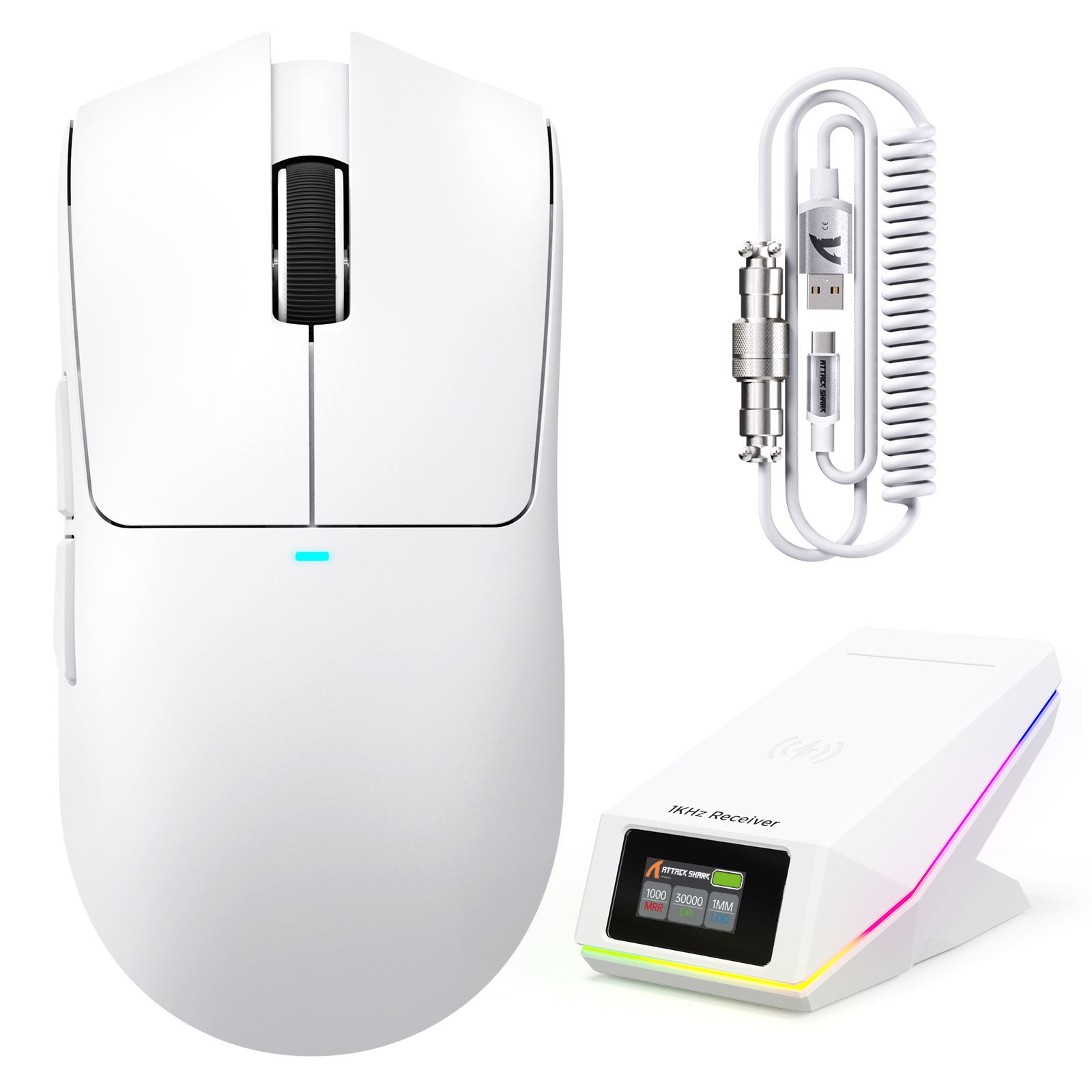 ATTACK SHARK X11 PRO V2 Draadloze Gaming Muis met TFT Display Oplaadstation met C06 Opgerolde Kabel