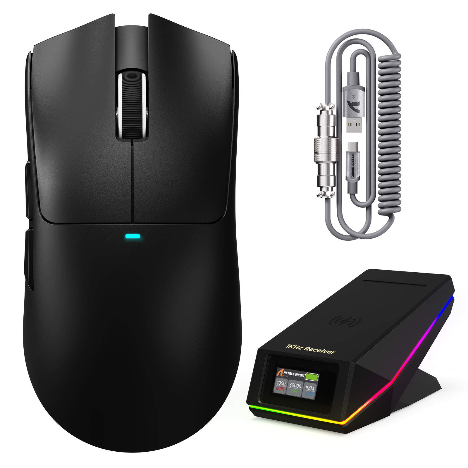 ATTACK SHARK X11 PRO V2 Draadloze Gaming Muis met TFT Display Oplaadstation met C06 Opgerolde Kabel