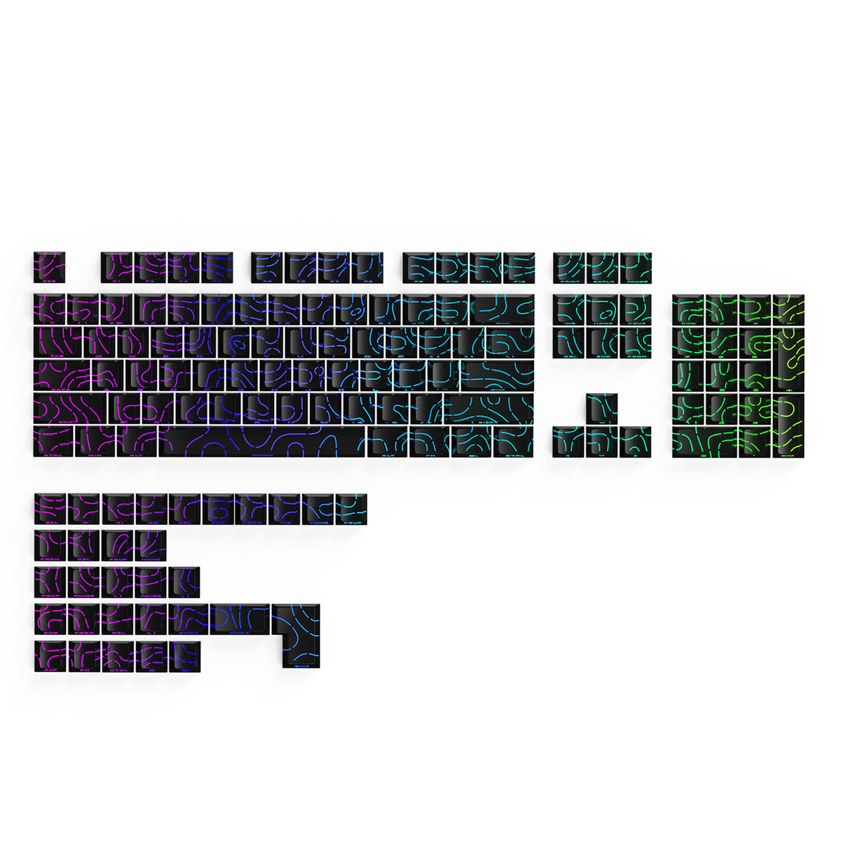 ATTACK SHARK SK06 135 toetsen, doorschijnende keycaps, ANSI/ISO