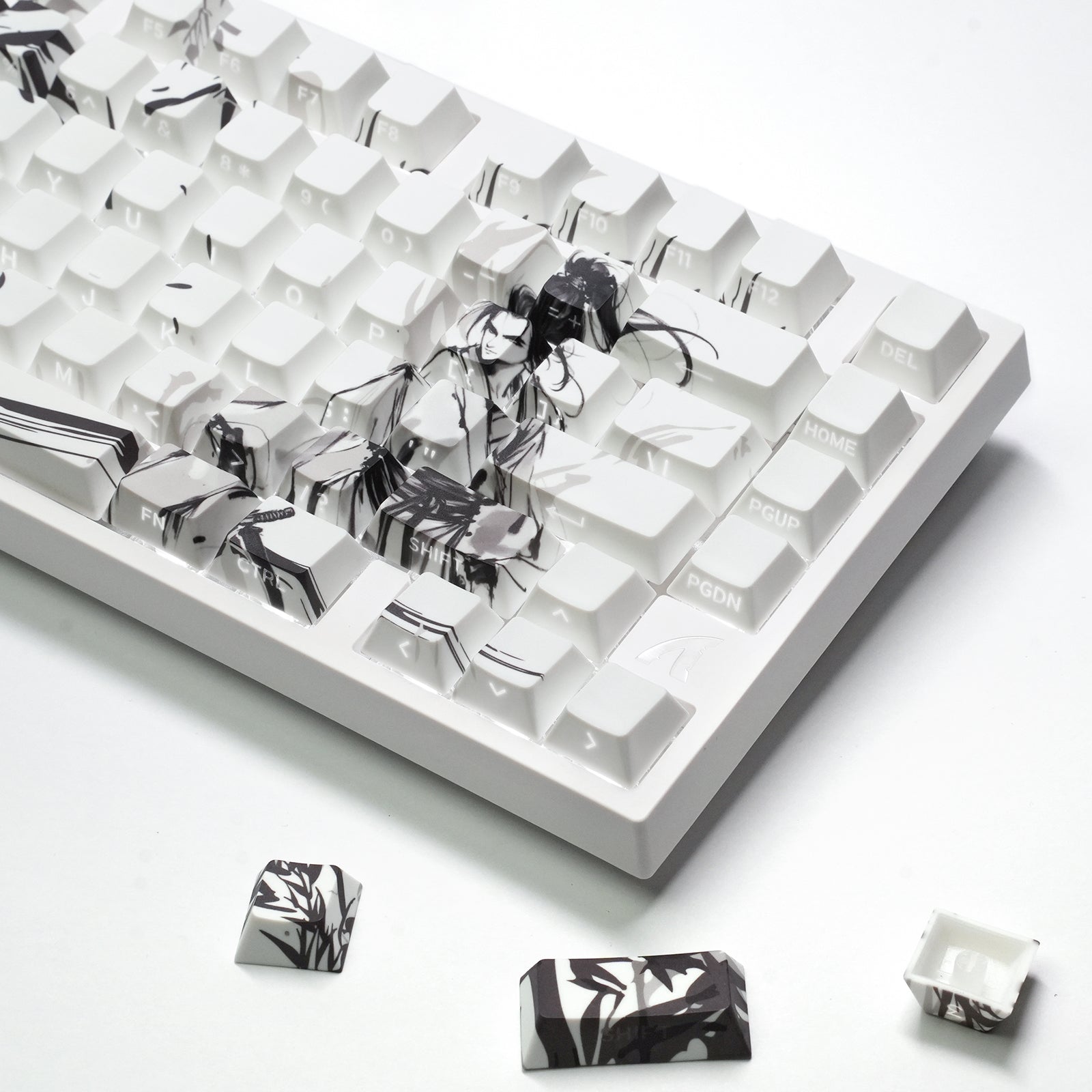 ATTACK SHARK SK02 129 toetsen PBT-keycaps met opdruk aan de zijkant, ANSI/ISO, Dolende Ridder
