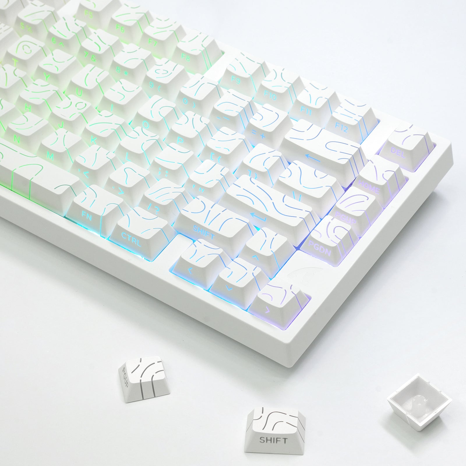 ATTACK SHARK SK06 135 toetsen, doorschijnende keycaps, ANSI/ISO