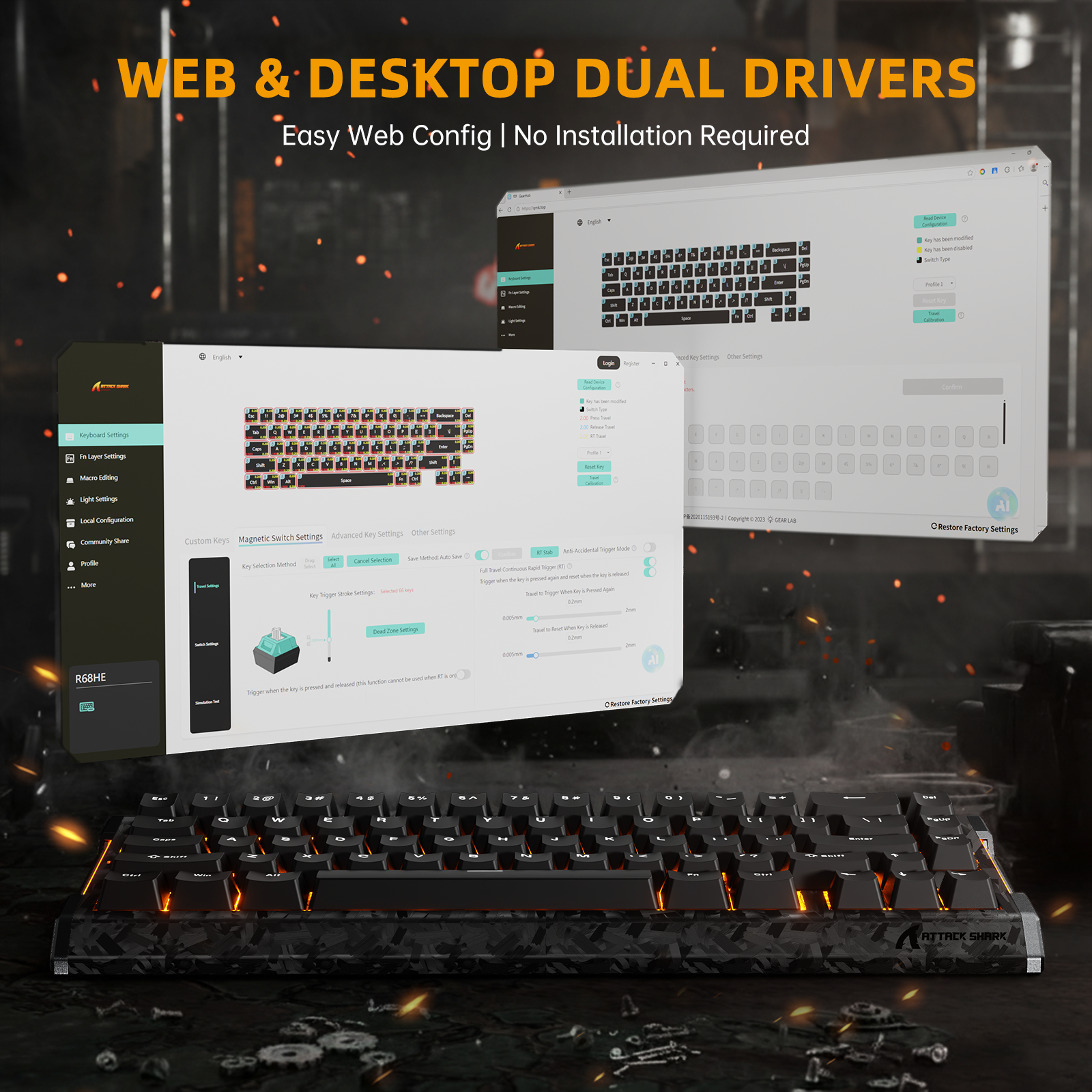 ATTACK SHARK R68 HE & R11 ULTRA Carbon Fiber Gaming Bundel