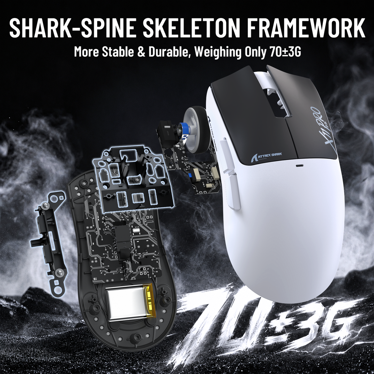 ATTACK SHARK X11 PRO V2 Draadloze Gaming Muis met TFT Display Oplaadstation met C06 Opgerolde Kabel