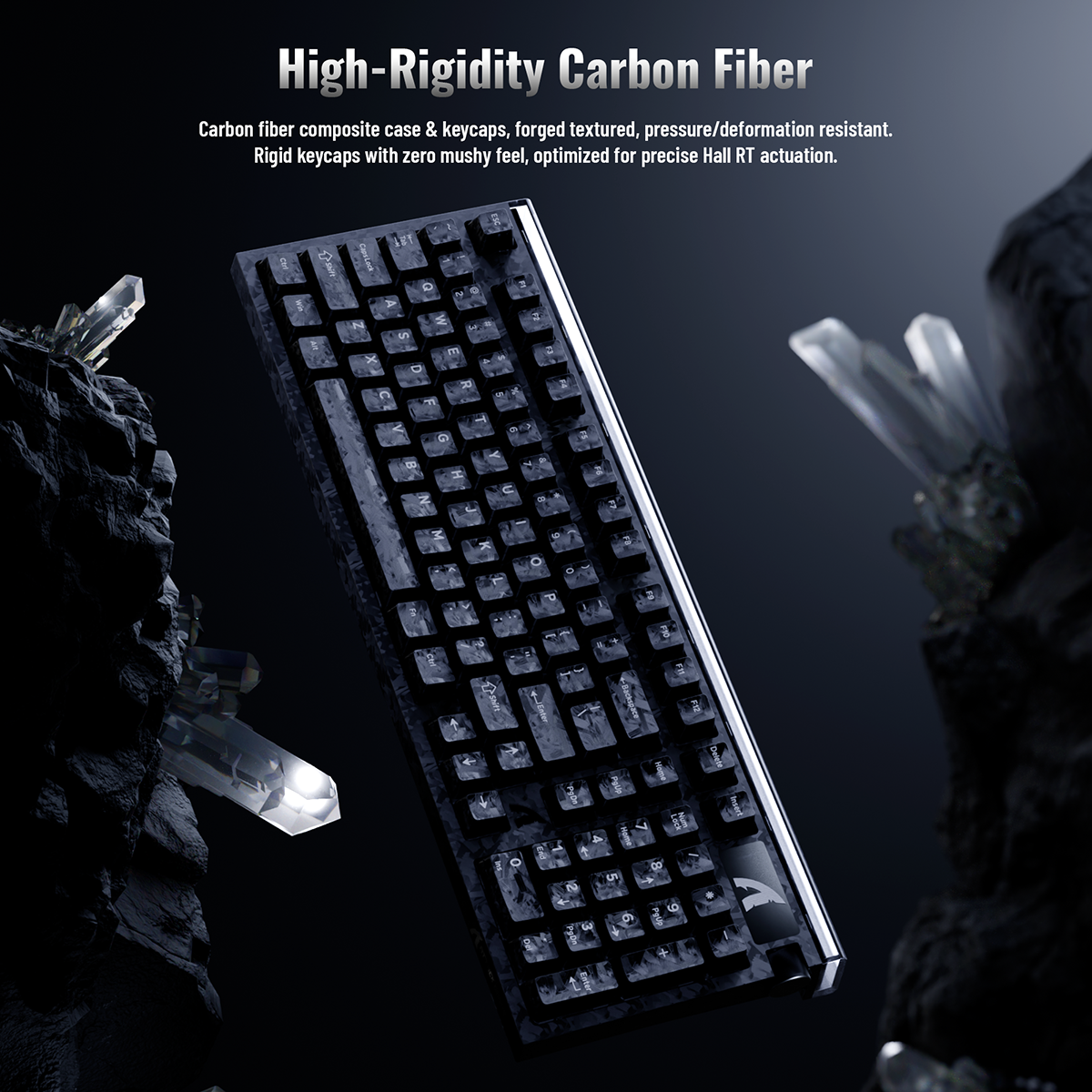 ATTACK SHARK R98 HE Carbon Fiber Bedraad Sneltoets Magnetische Schakelaar Toetsenbord Met C01 Ultra RGB Opgerolde Kabel