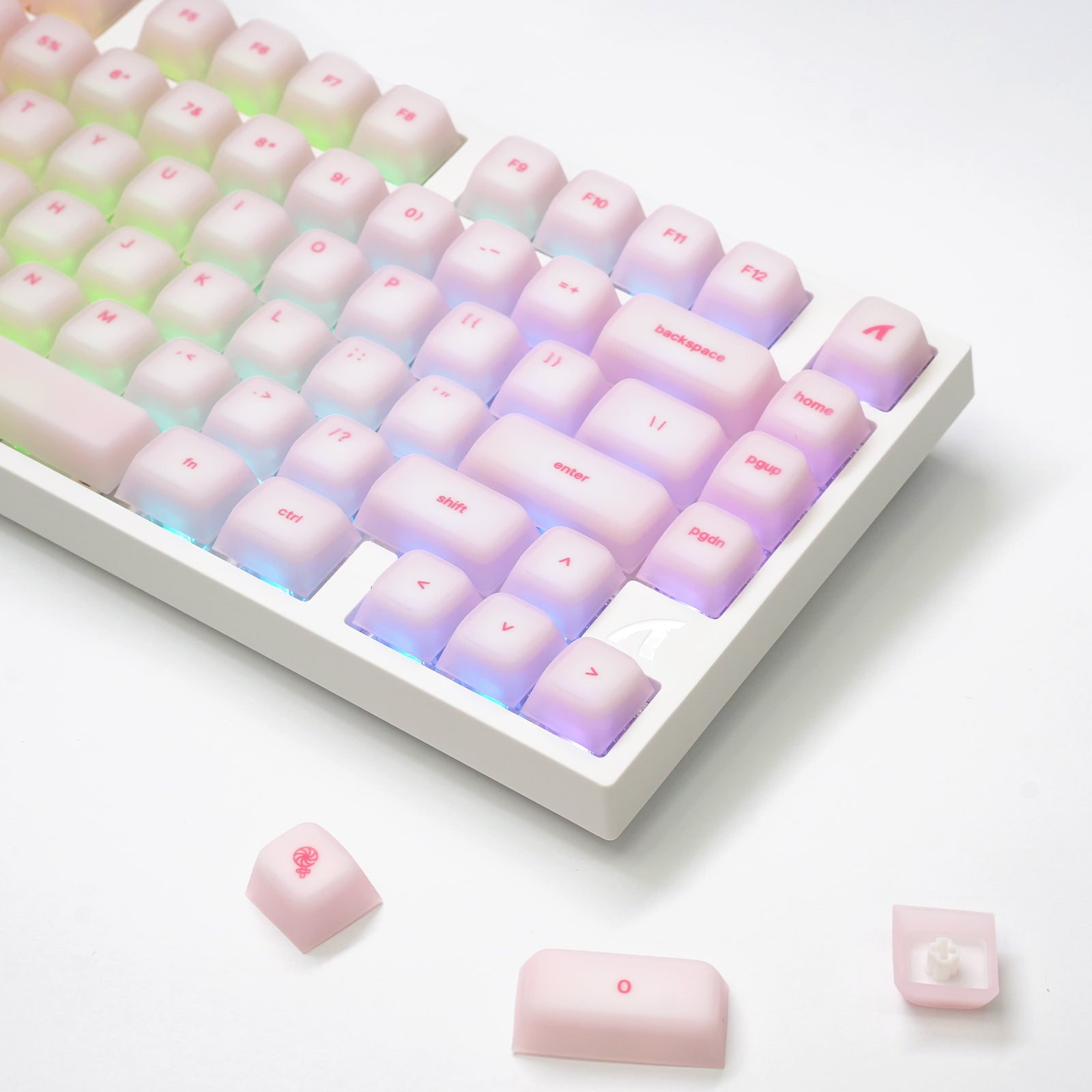 ATTACK SHARK SK01 113 toetsen siliconenkeycaps, Cherry-profiel, ANSI, roze
