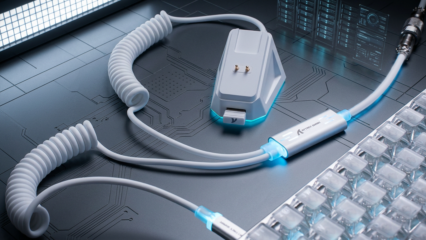 ATTACK SHARK C08 2-in-1 aangepaste luchtvaartkabel voor 8kHz magnetische toetsenborden