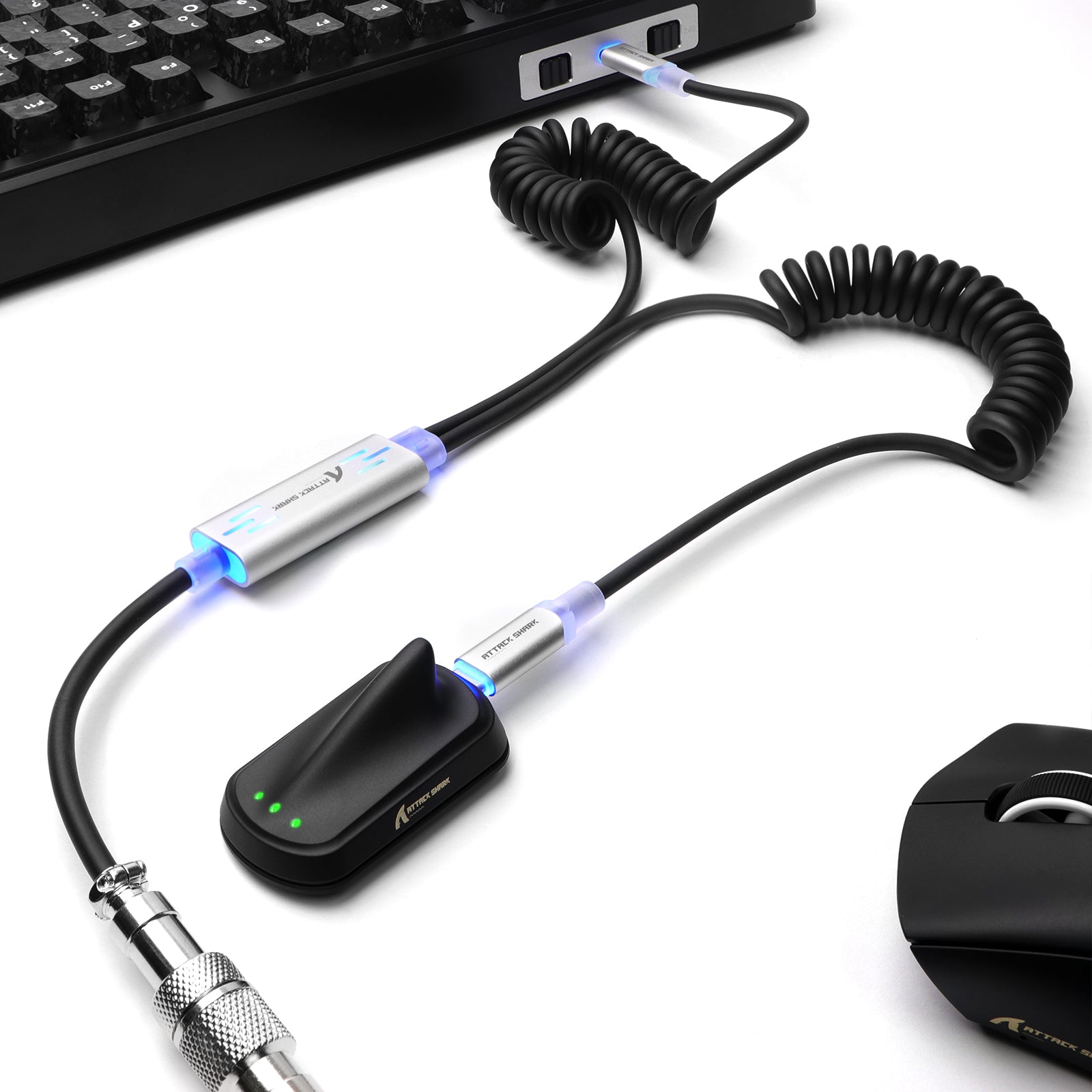 ATTACK SHARK C08 2-in-1 aangepaste luchtvaartkabel voor 8kHz magnetische toetsenborden
