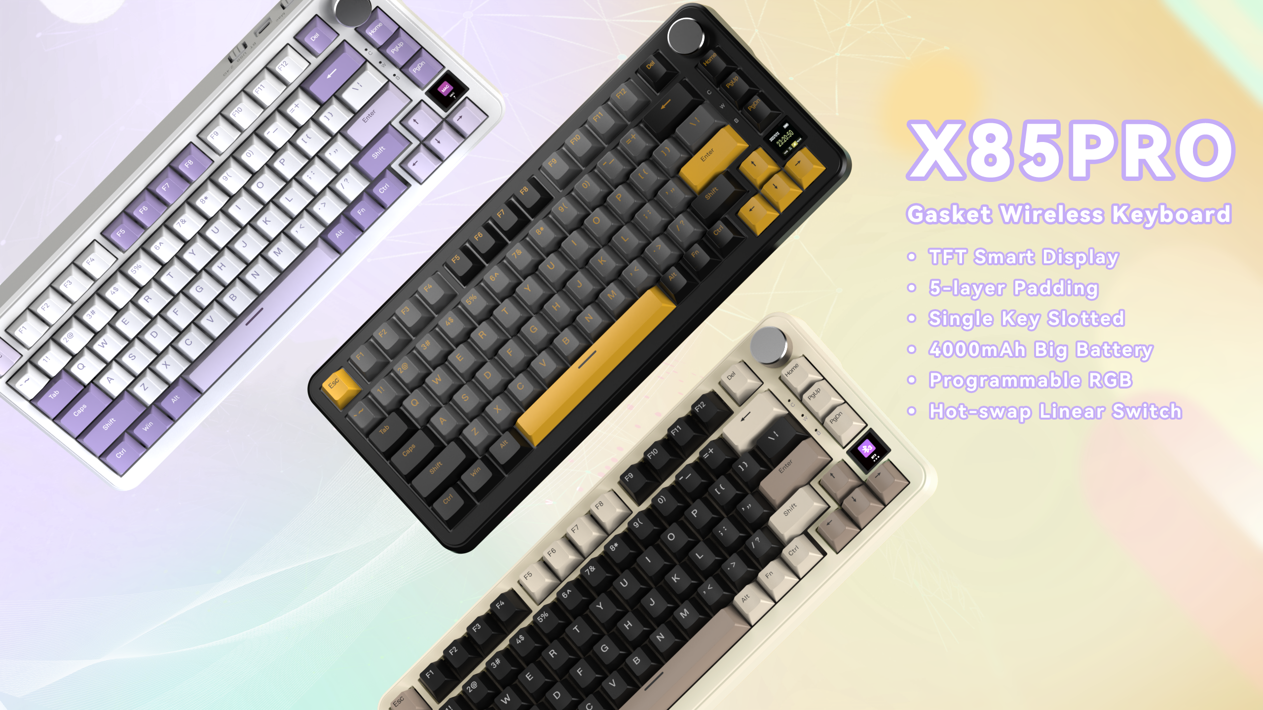 ATTACK SHARK X85PRO Tri-mode Gasket Mechanical Keyboard