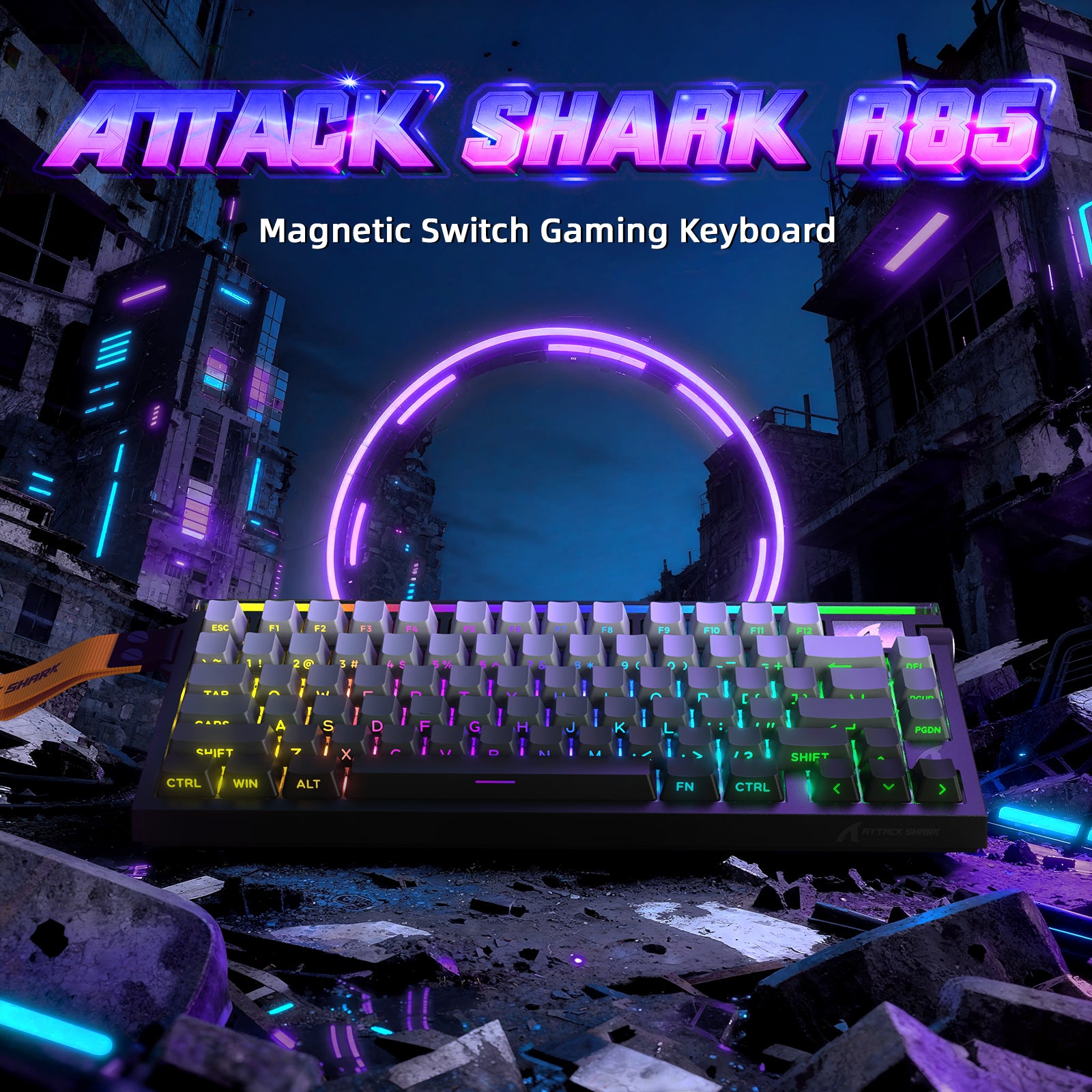 ATTACK SHARK R85 HE Rapid Trigger Toetsenbord met C01ULTRA LED Kabel