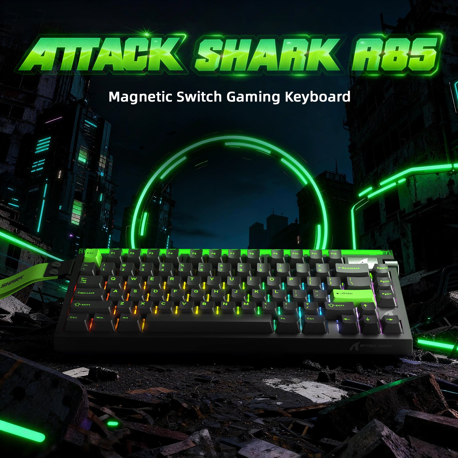 ATTACK SHARK R85 HE Rapid Trigger Toetsenbord met C01ULTRA LED Kabel