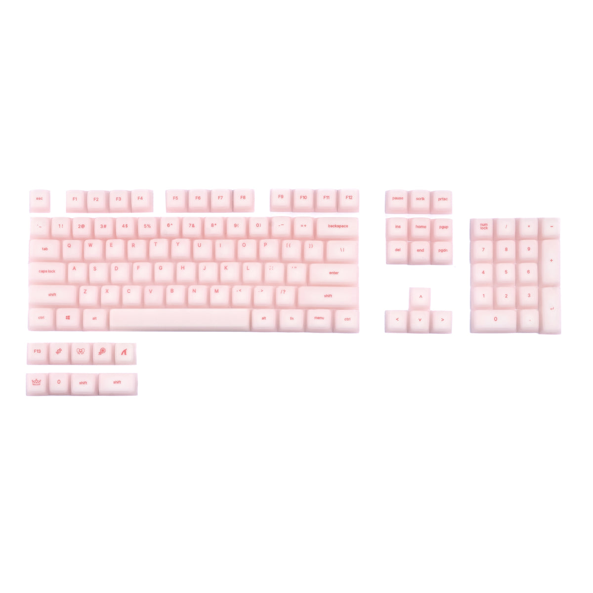 ATTACK SHARK SK01 113 toetsen siliconenkeycaps, Cherry-profiel, ANSI, roze