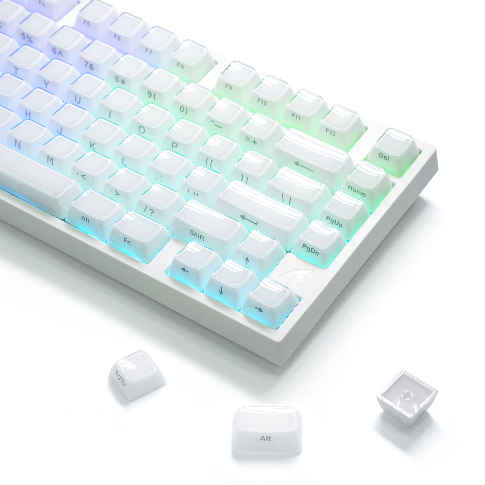 ATTACK SHARK SK03 136 toetsen, kristallen keycaps, ASA-profiel, ANSI/ISO