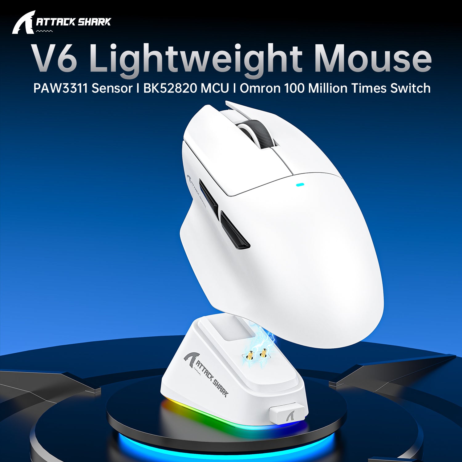 ATTACK SHARK V6 Ultra-Lichte Driemodi Gaming Muis