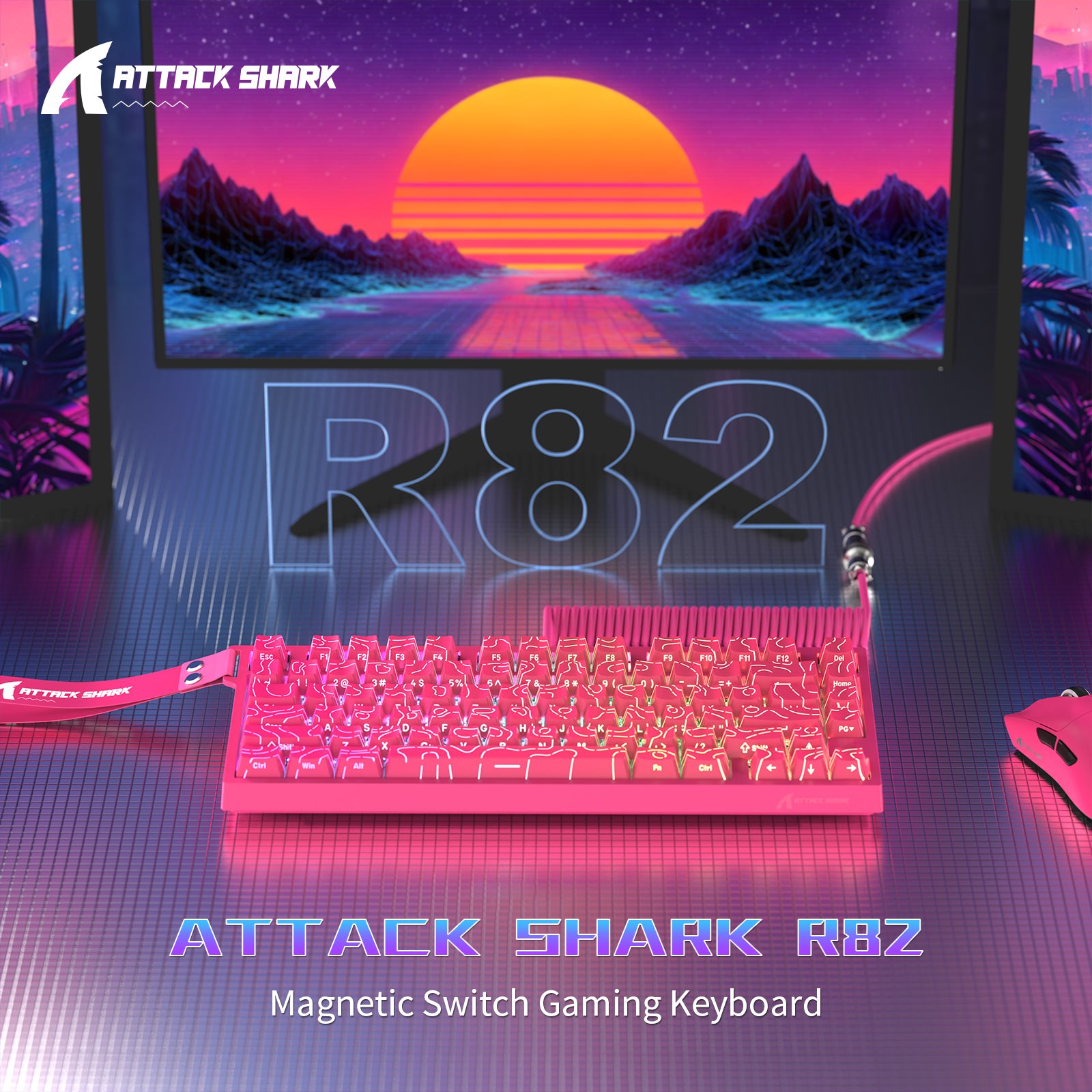 ATTACK SHARK R82 HE Bedraad 75% Gaming Toetsenbord met C01ULTRA LED Kabel